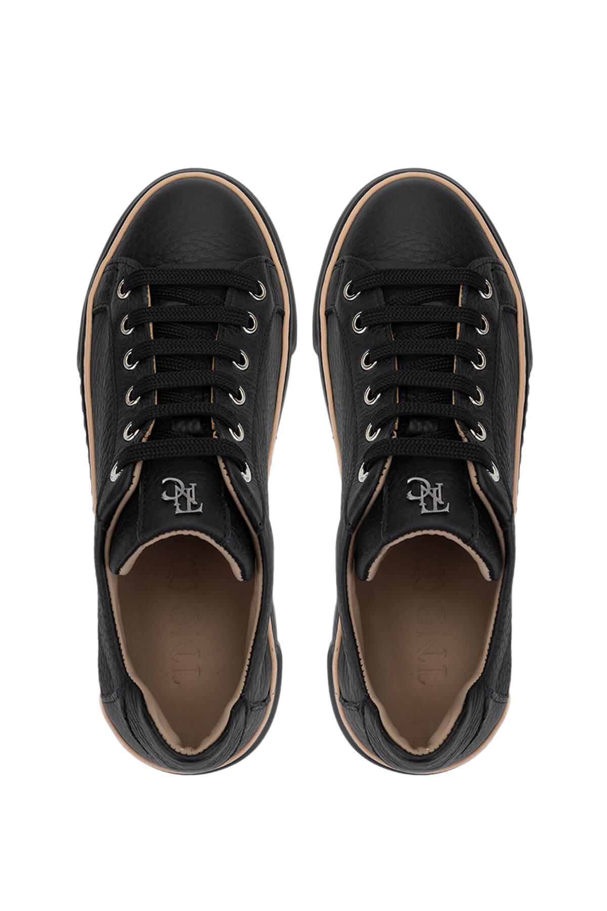 Tamer Tanca Kadın Hakiki Deri Siyah Floter Sneakers & Spor Ayakkabı