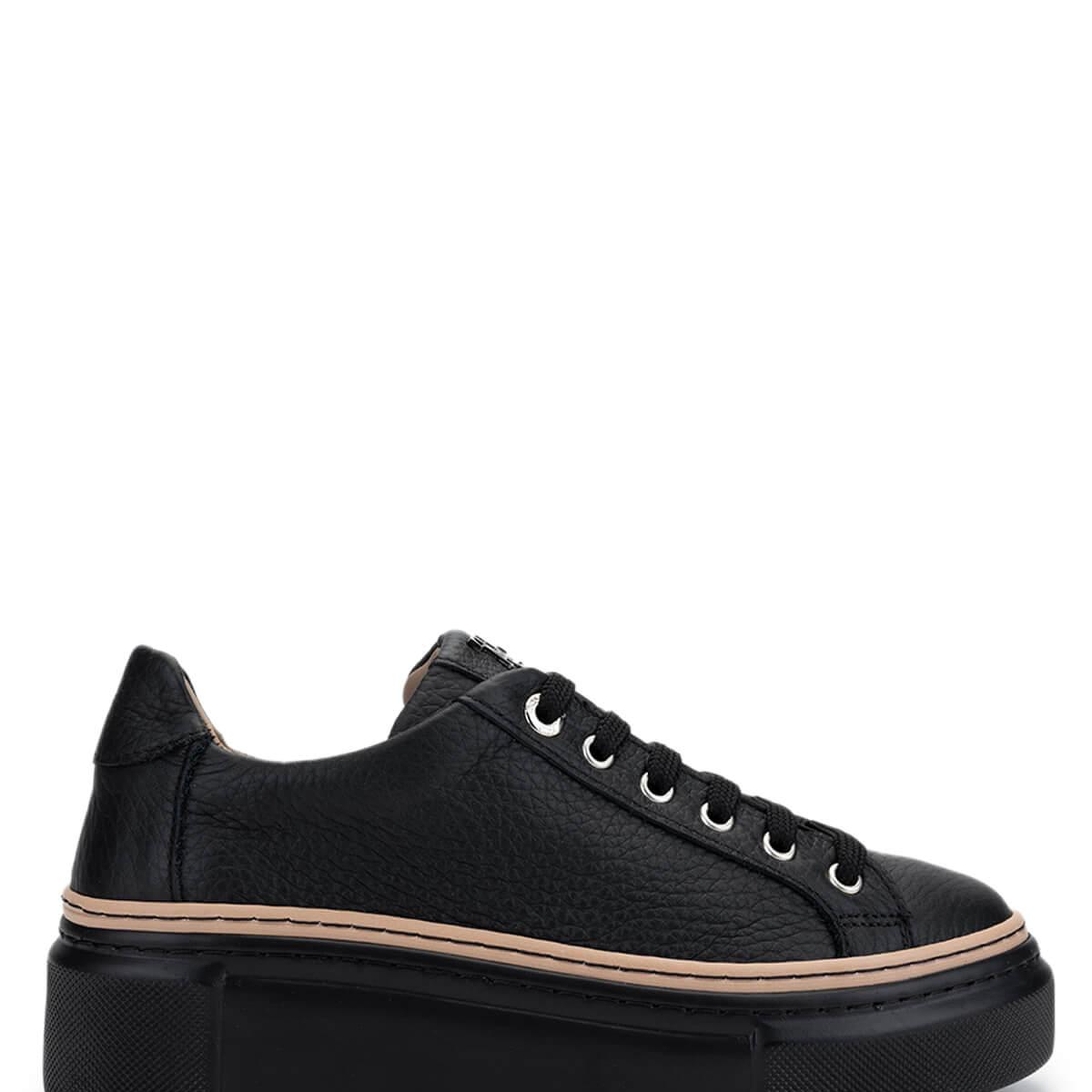 Tamer Tanca Kadın Hakiki Deri Siyah Floter Sneakers & Spor Ayakkabı