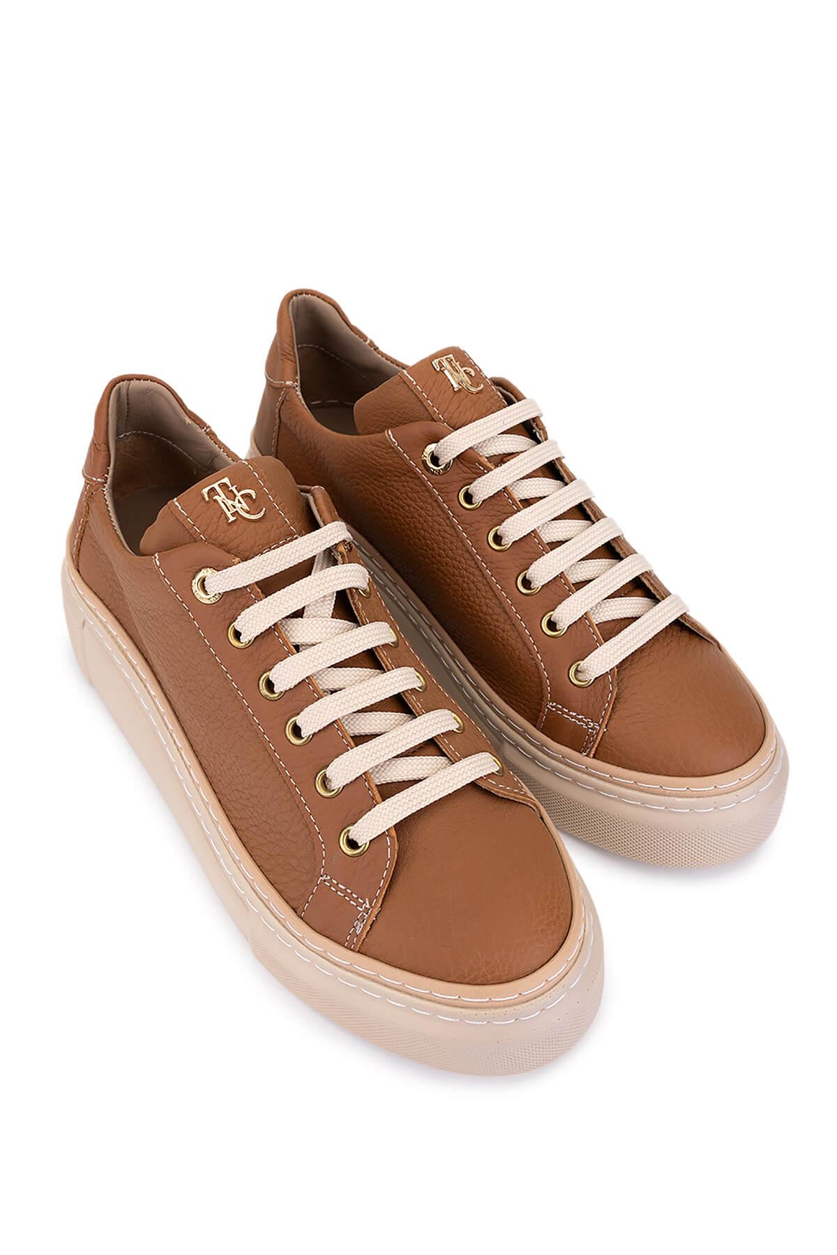 Tamer Tanca Kadın Hakiki Deri Taba Floter Sneakers & Spor Ayakkabı