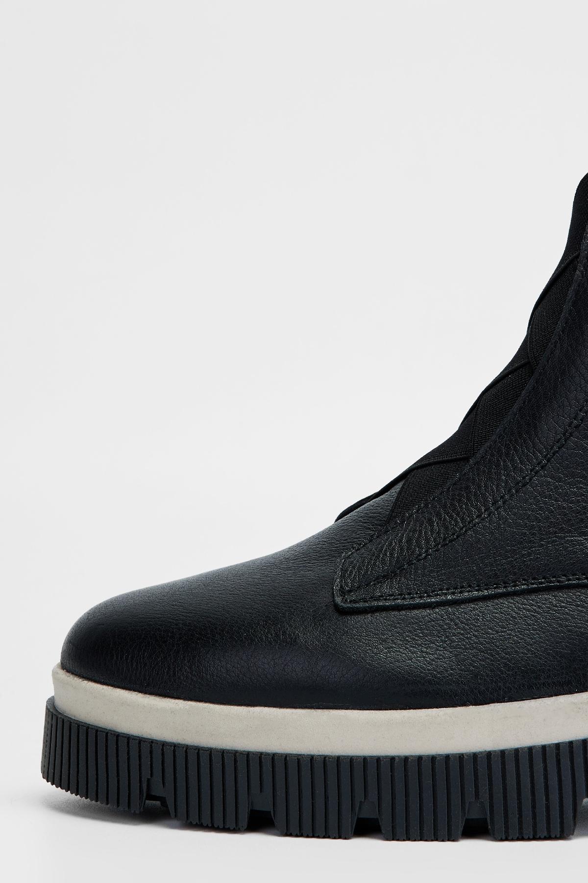 Valmenti Kadın Hakiki Deri Siyah Floter Düz Bot