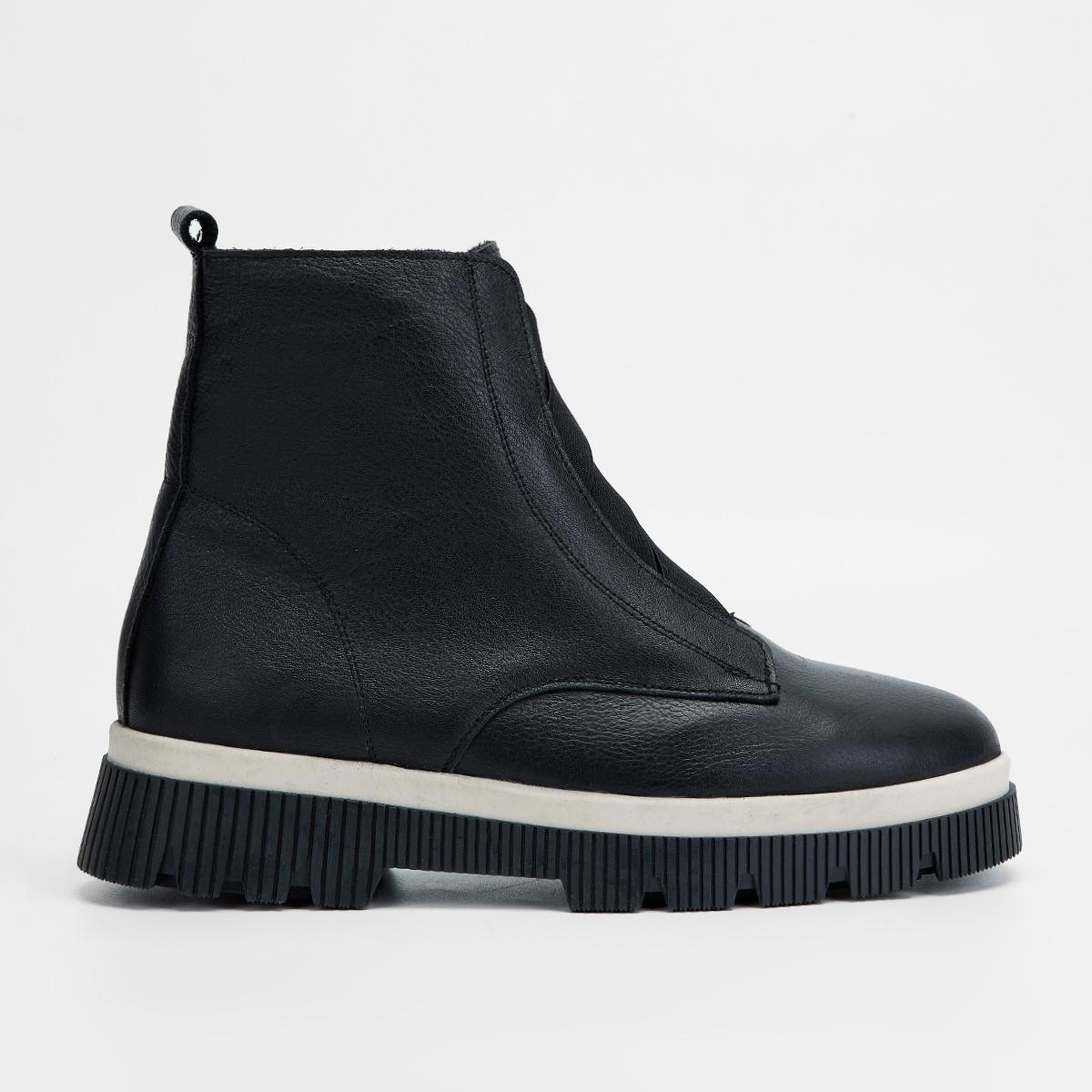 Valmenti Kadın Hakiki Deri Siyah Floter Düz Bot