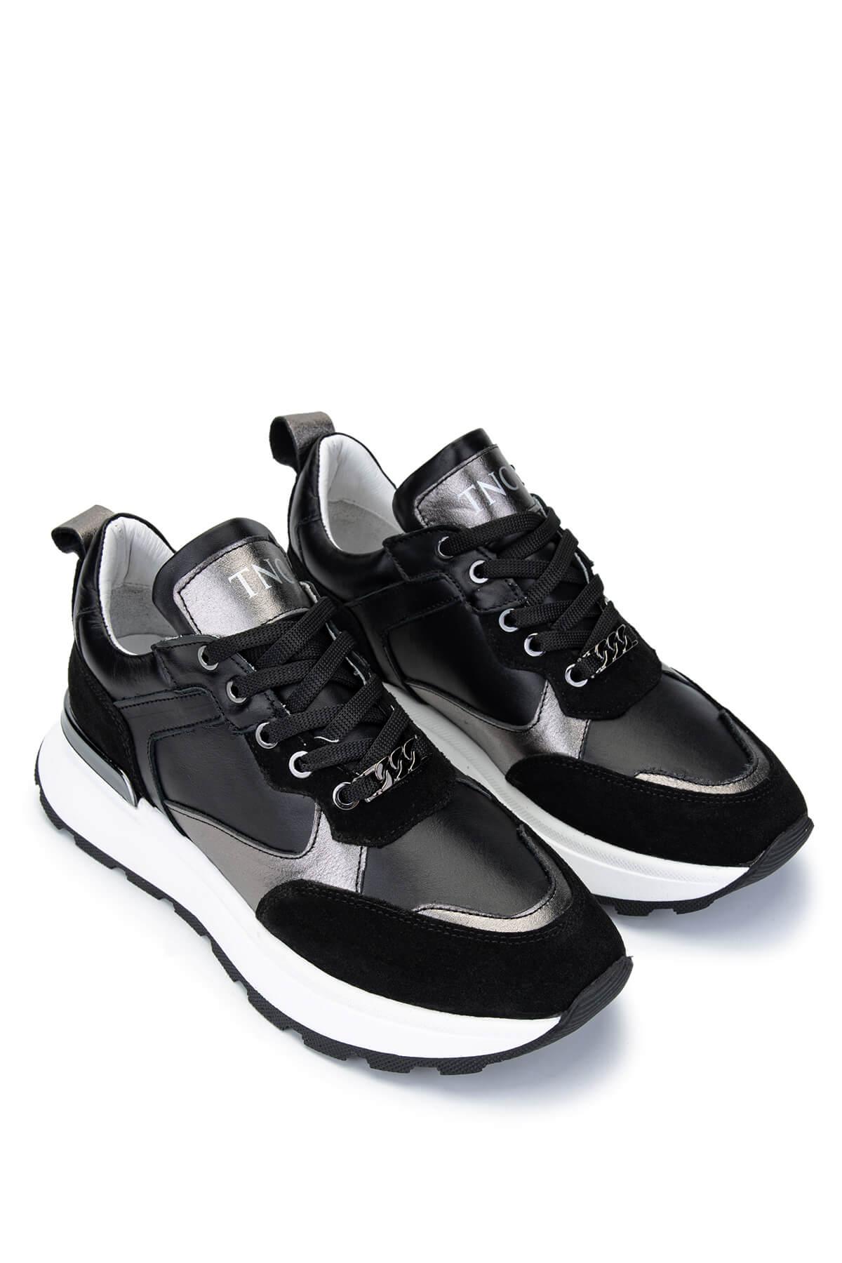 Tamer Tanca Kadın Hakiki Deri Siyah Süet Sneakers & Spor Ayakkabı