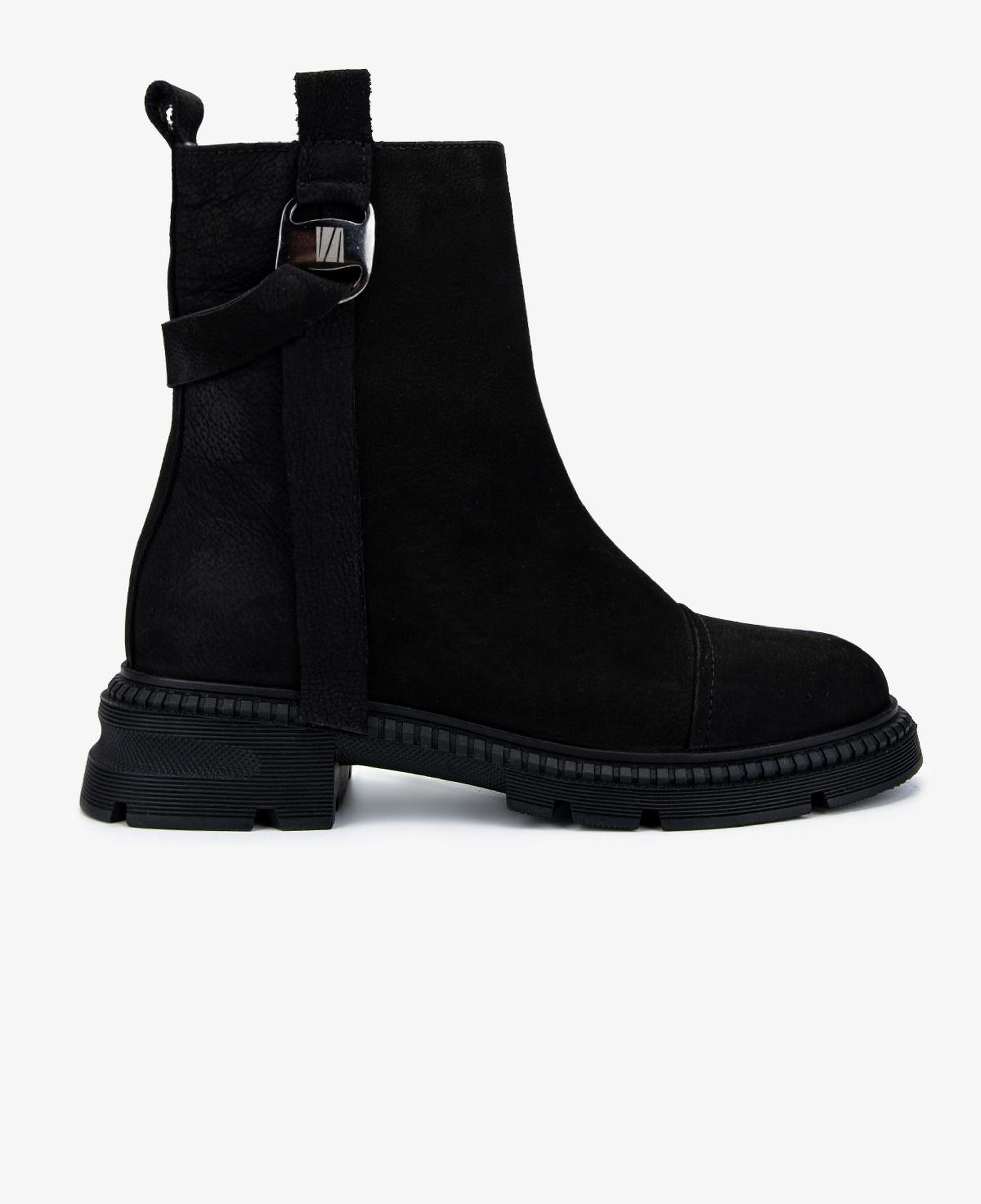 Valmenti Kadın Hakiki Deri Siyah Nubuk Düz Bot