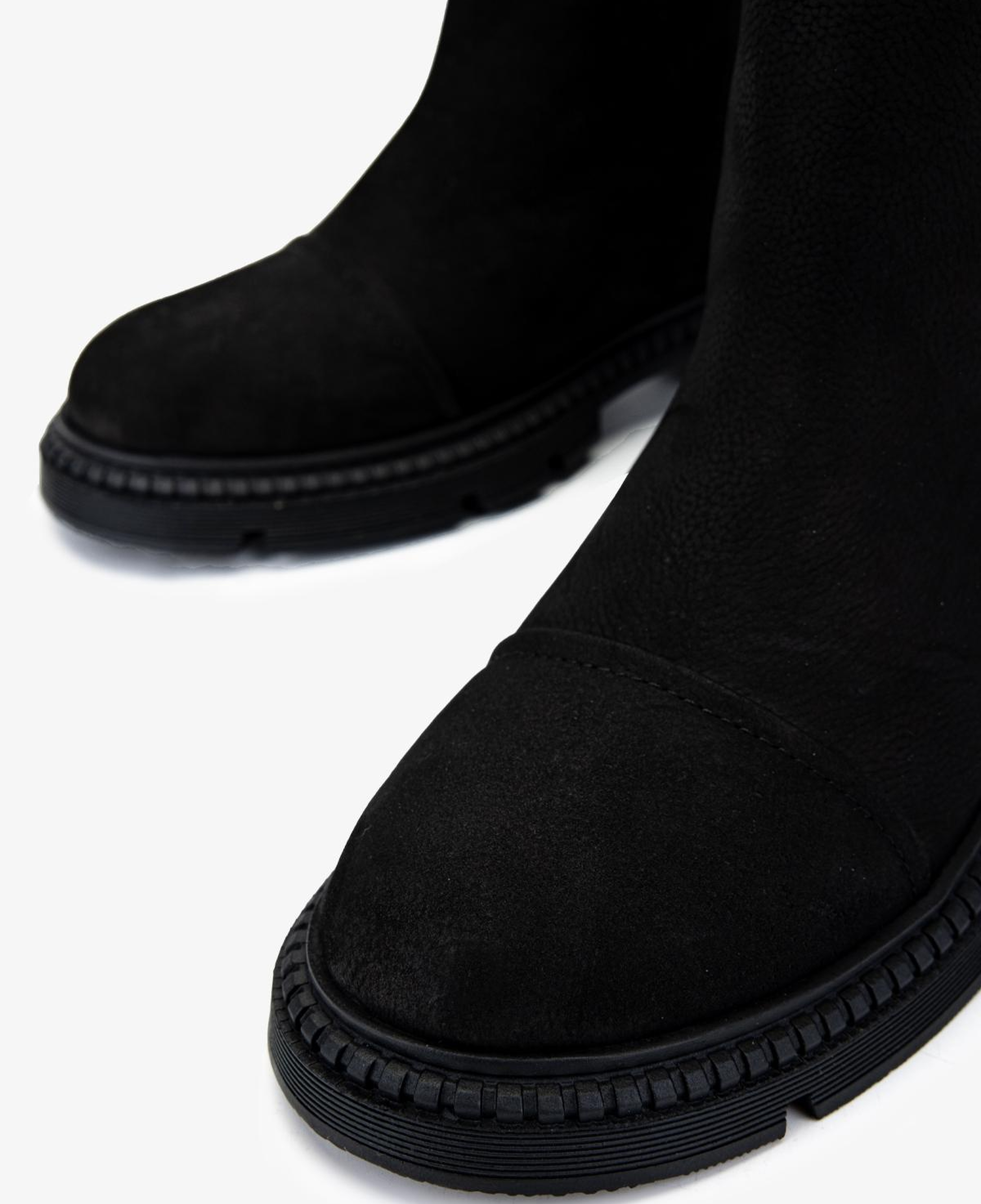 Valmenti Kadın Hakiki Deri Siyah Nubuk Düz Bot