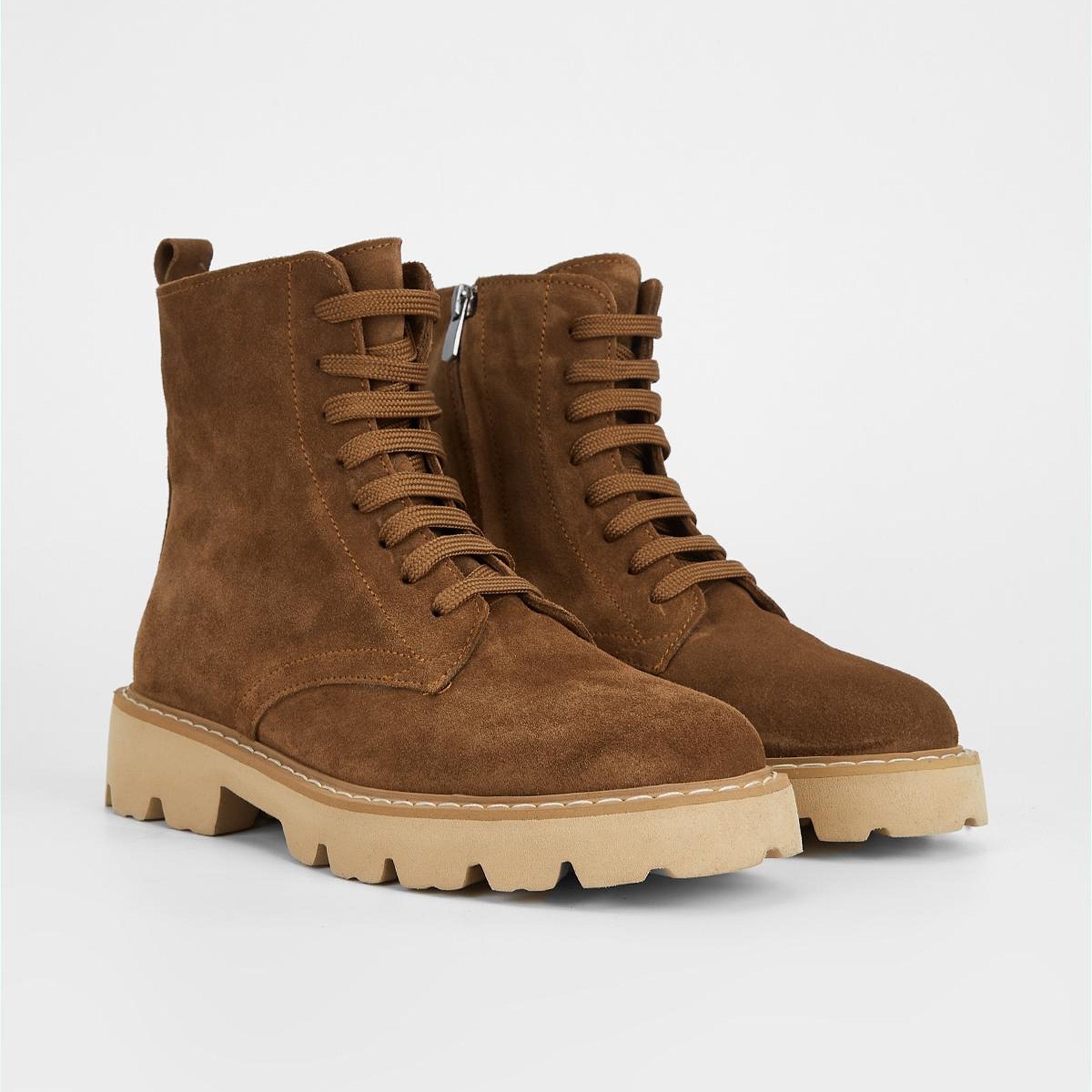 Valmenti Kadın Hakiki Deri Taba Süet Düz Bot