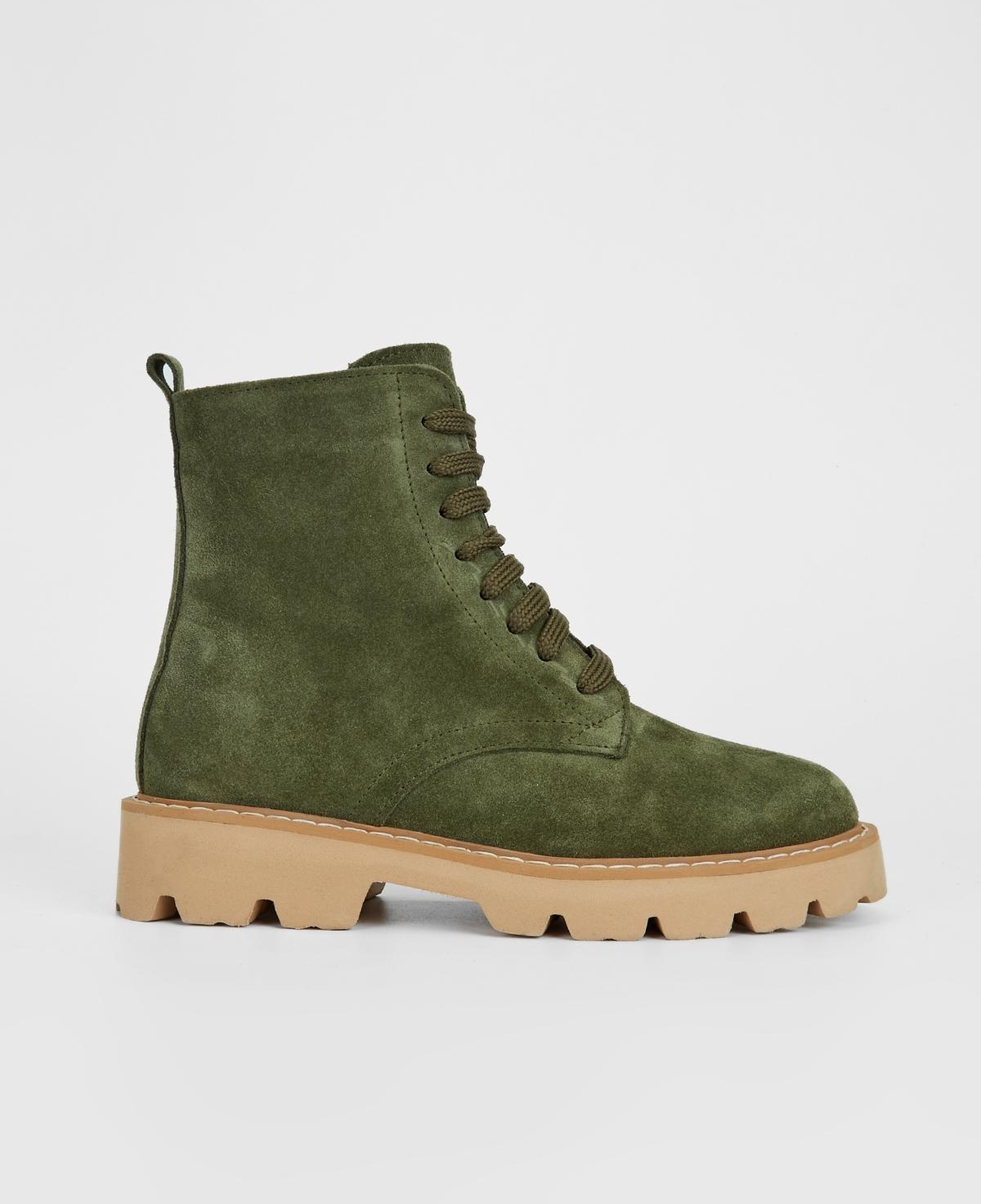 Valmenti Kadın Hakiki Deri Haki Süet Düz Bot