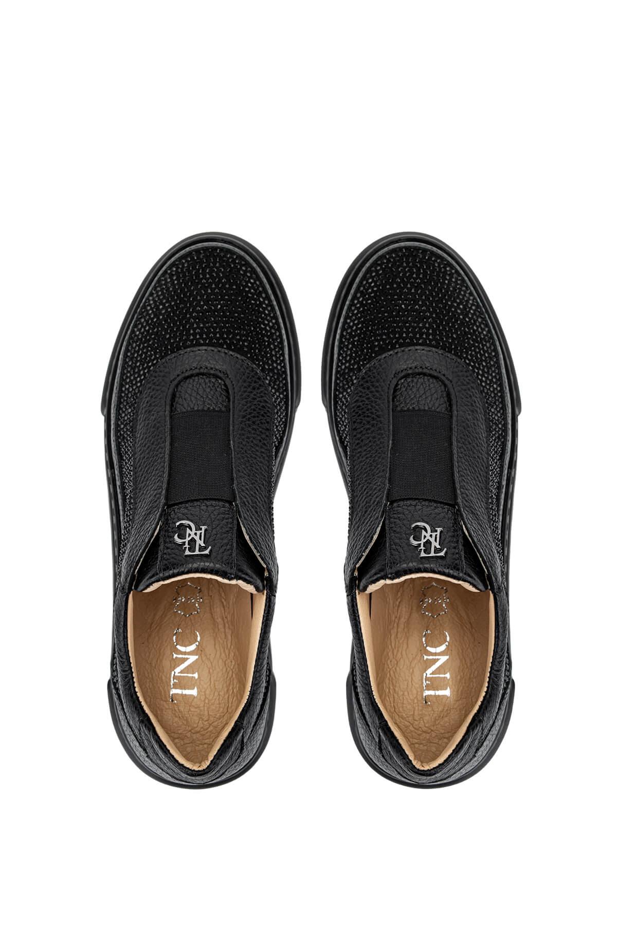 Tamer Tanca Kadın Hakiki Deri Siyah Sneakers & Spor Ayakkabı