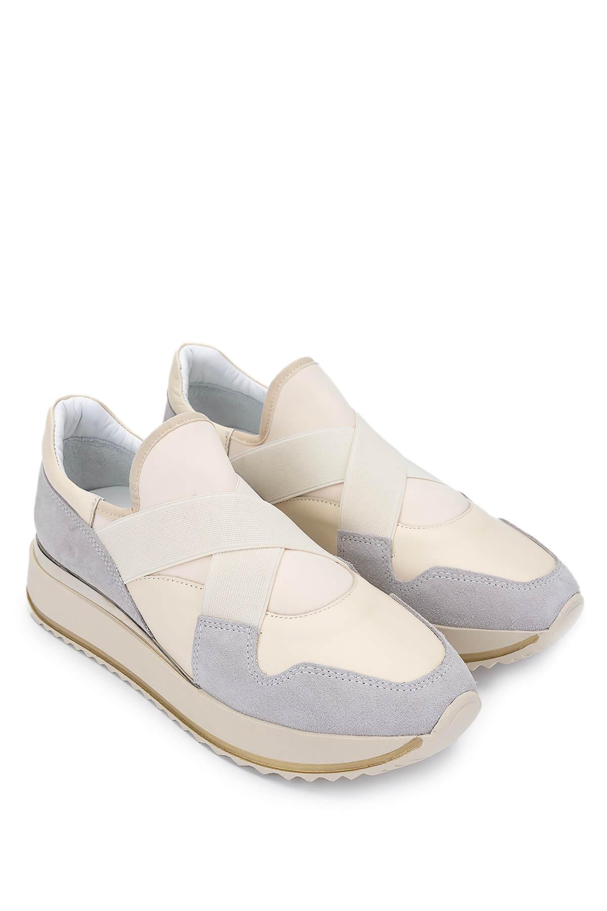 Tamer Tanca Kadın Hakiki Deri Bej Sneakers & Spor Ayakkabı