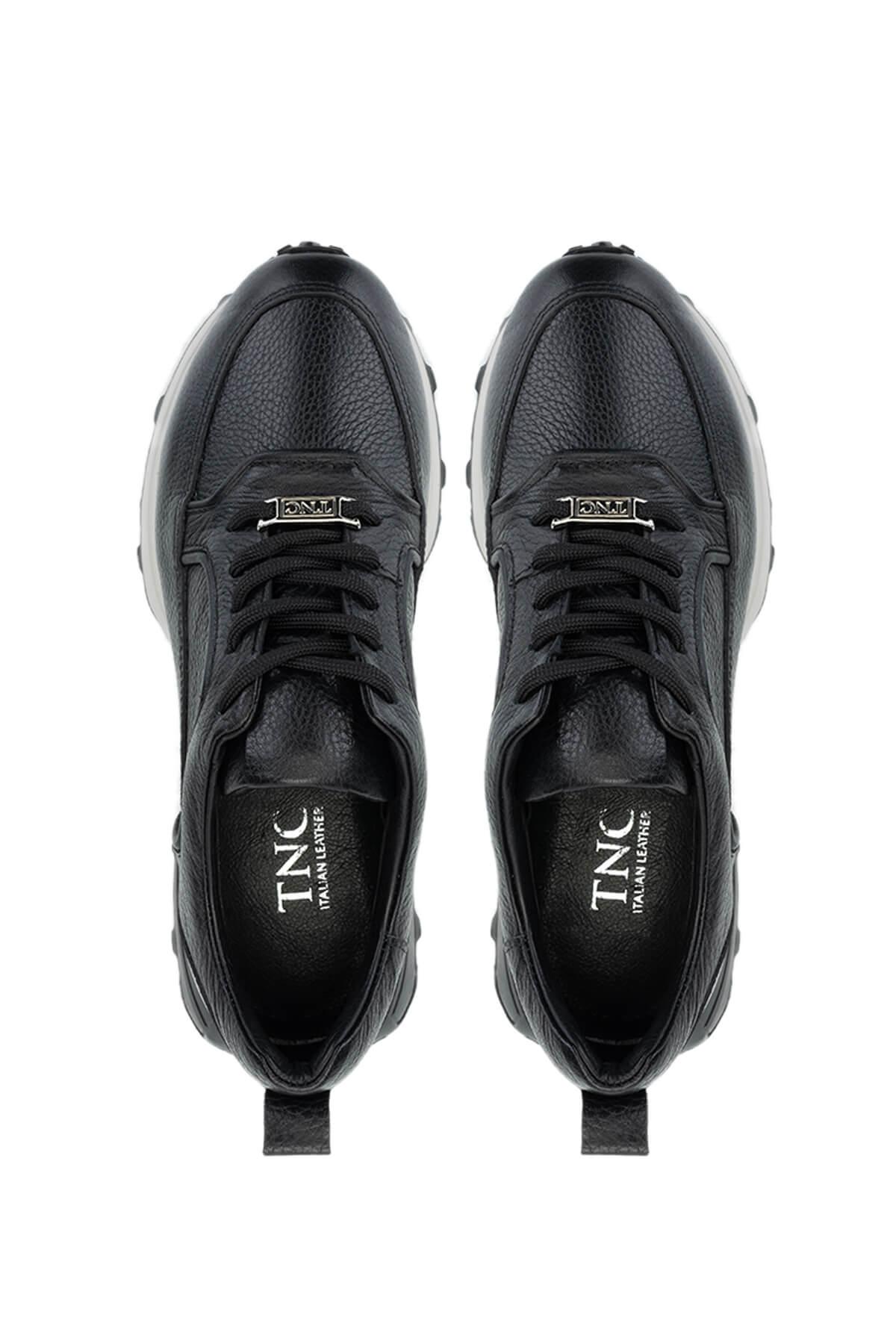 Tamer Tanca Kadın Hakiki Deri Siyah/Bej Sneakers & Spor Ayakkabı