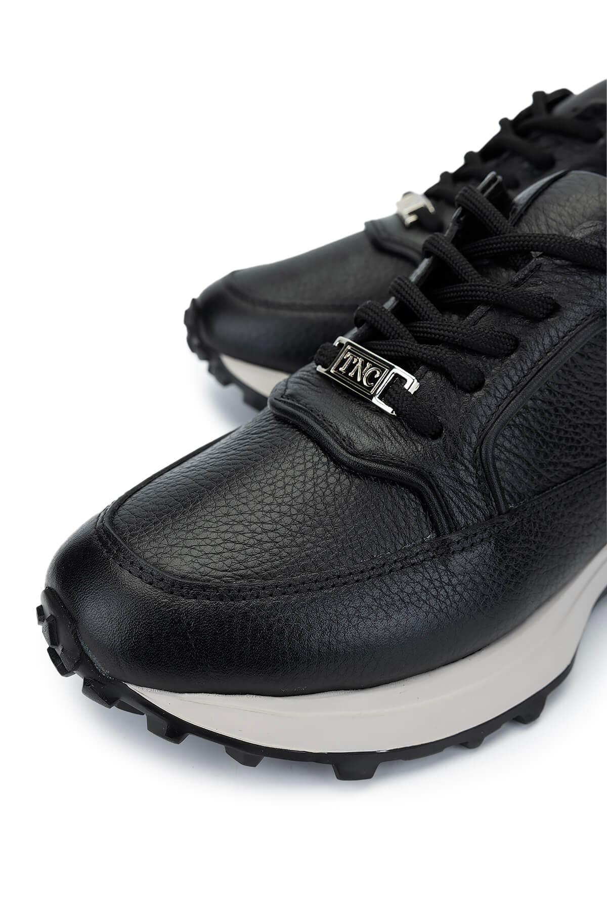 Tamer Tanca Kadın Hakiki Deri Siyah/Bej Sneakers & Spor Ayakkabı