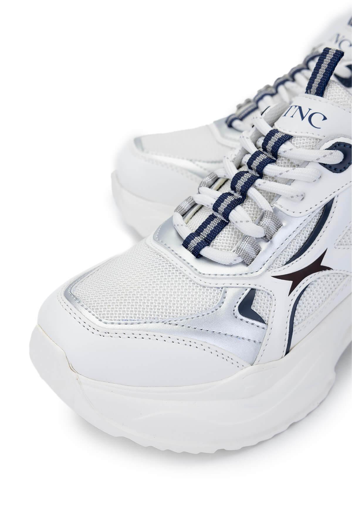 Tamer Tanca Kadın Tekstil/Vegan Beyaz/Lacivert Sneakers & Spor Ayakkabı