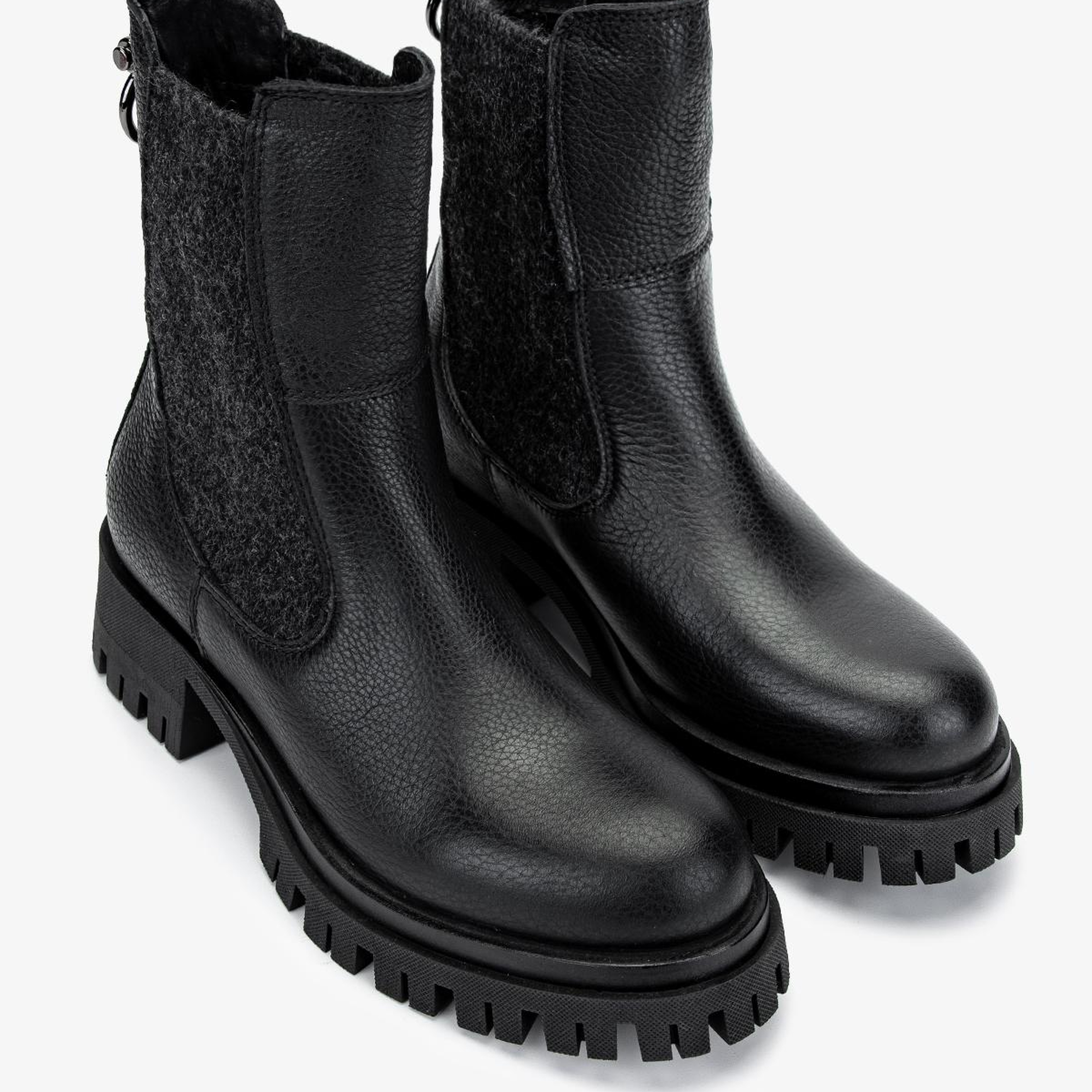 Valmenti Kadın Deri & Tekstil Siyah Floter Düz Bot