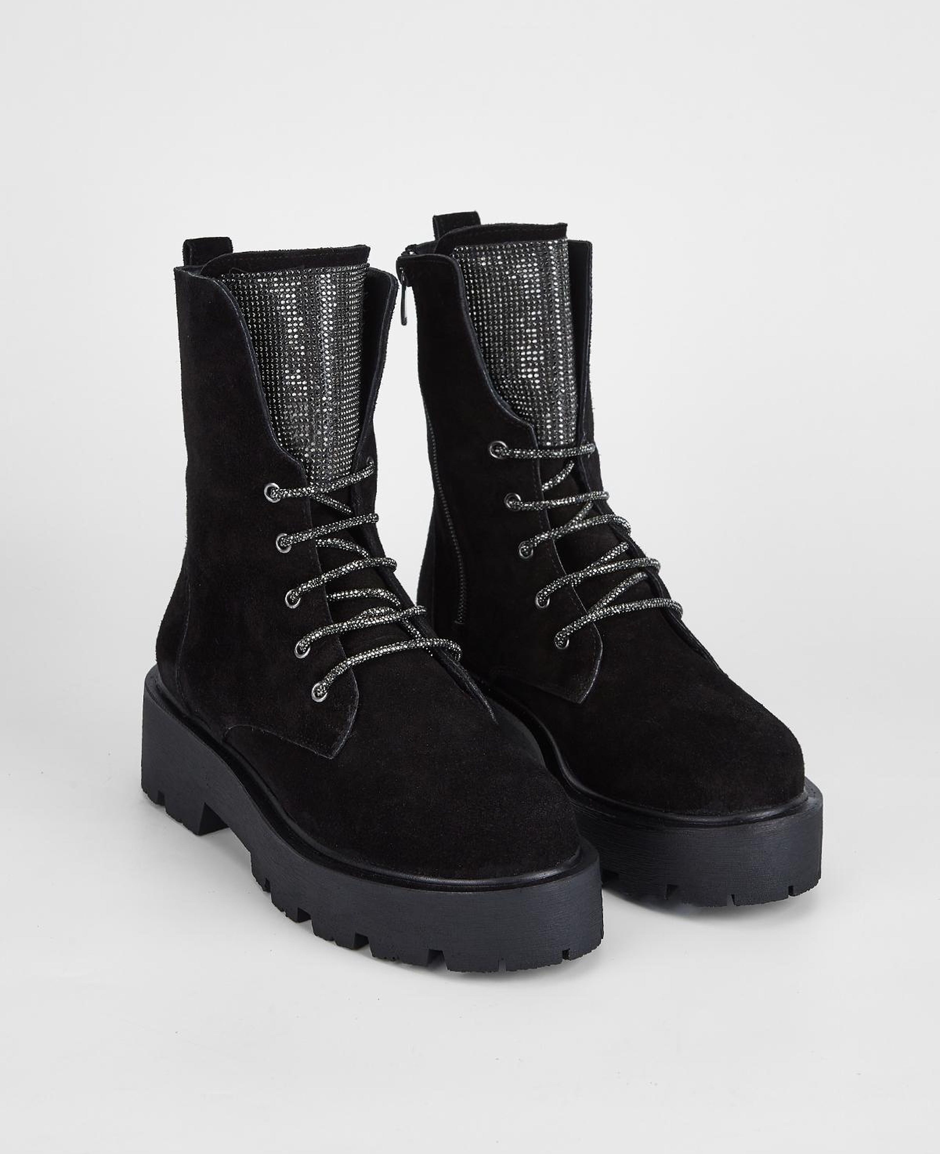 Valmenti Kadın Hakiki Deri Siyah Süet Düz Bot