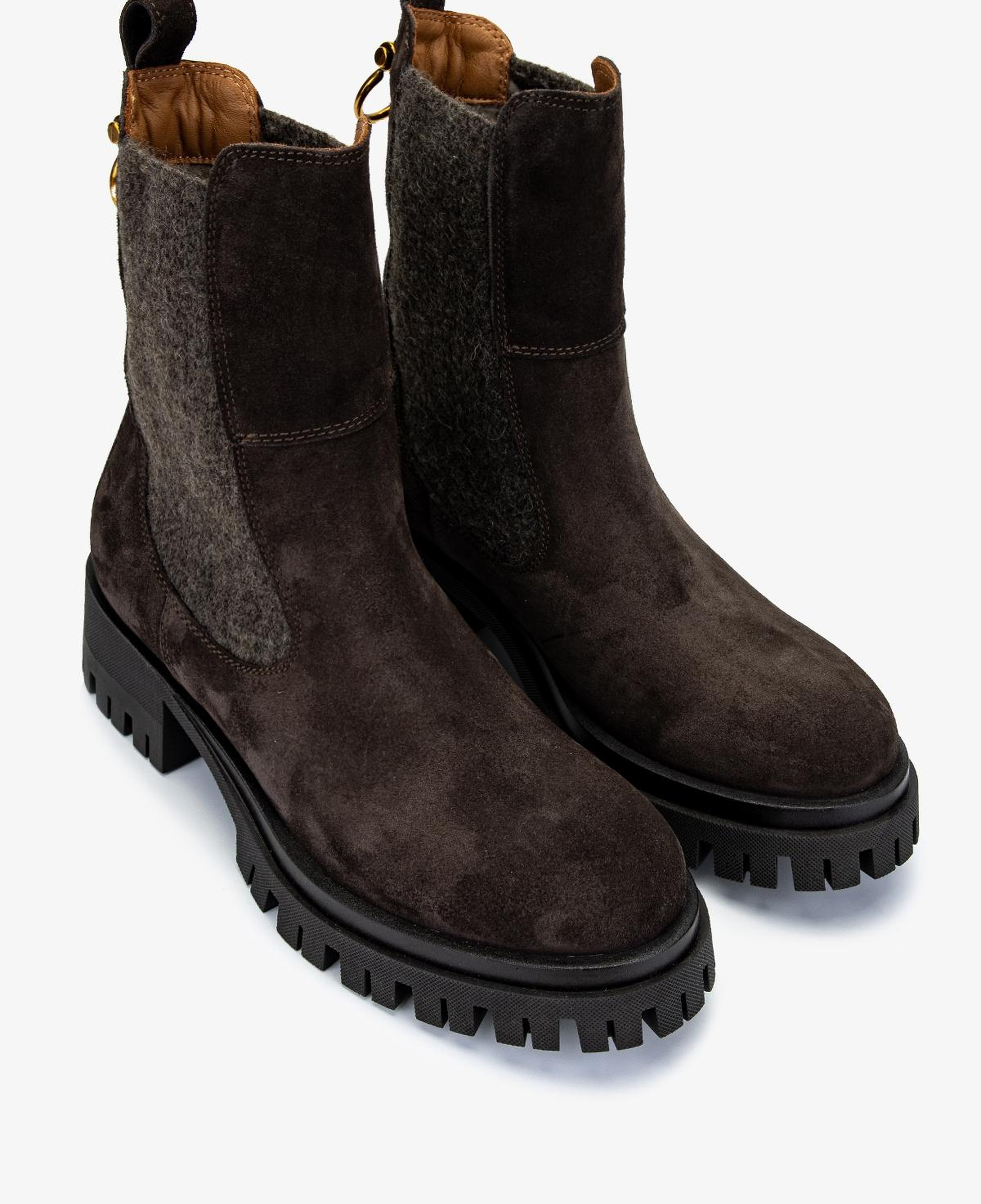 Valmenti Kadın Deri & Tekstil Gri Düz Bot