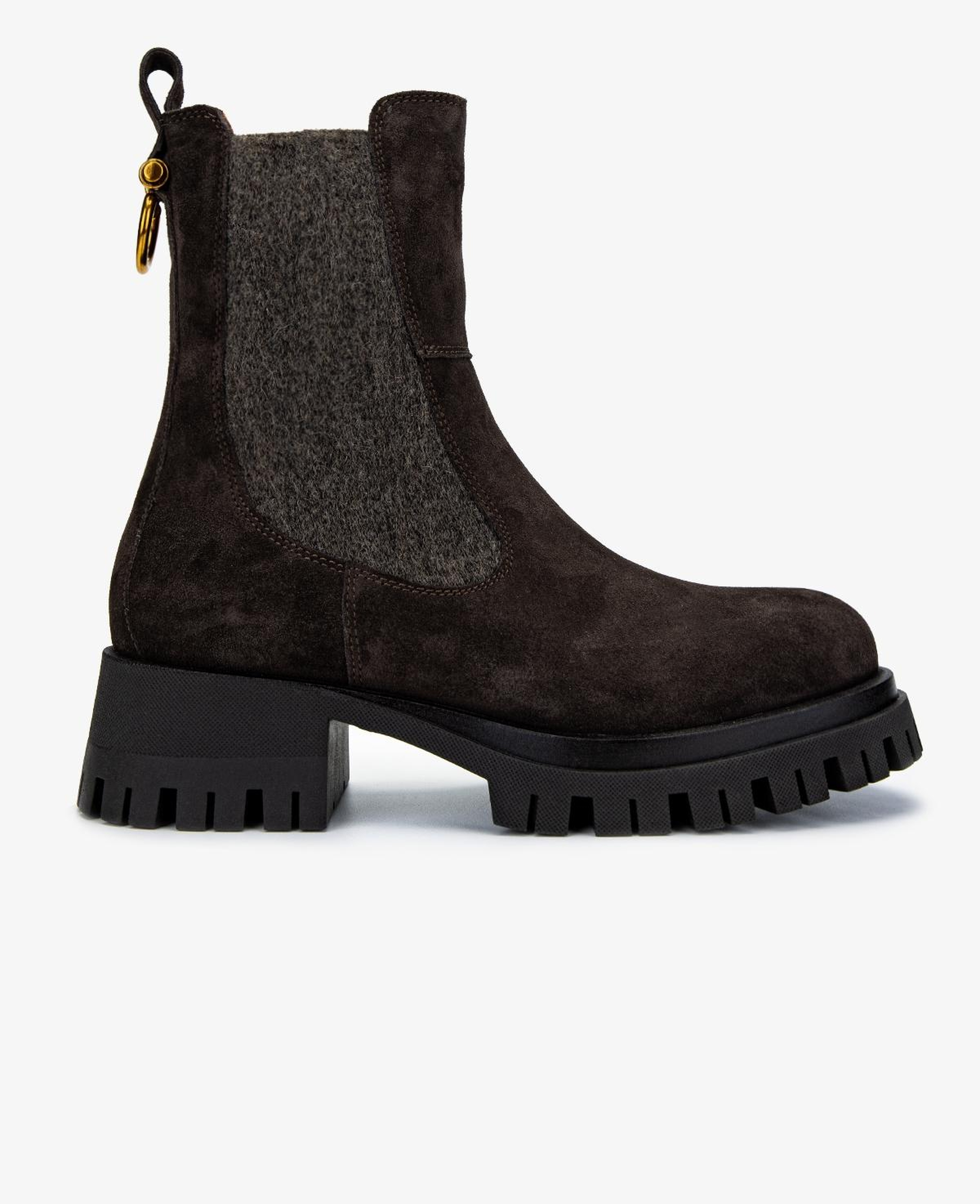 Valmenti Kadın Deri & Tekstil Gri Düz Bot