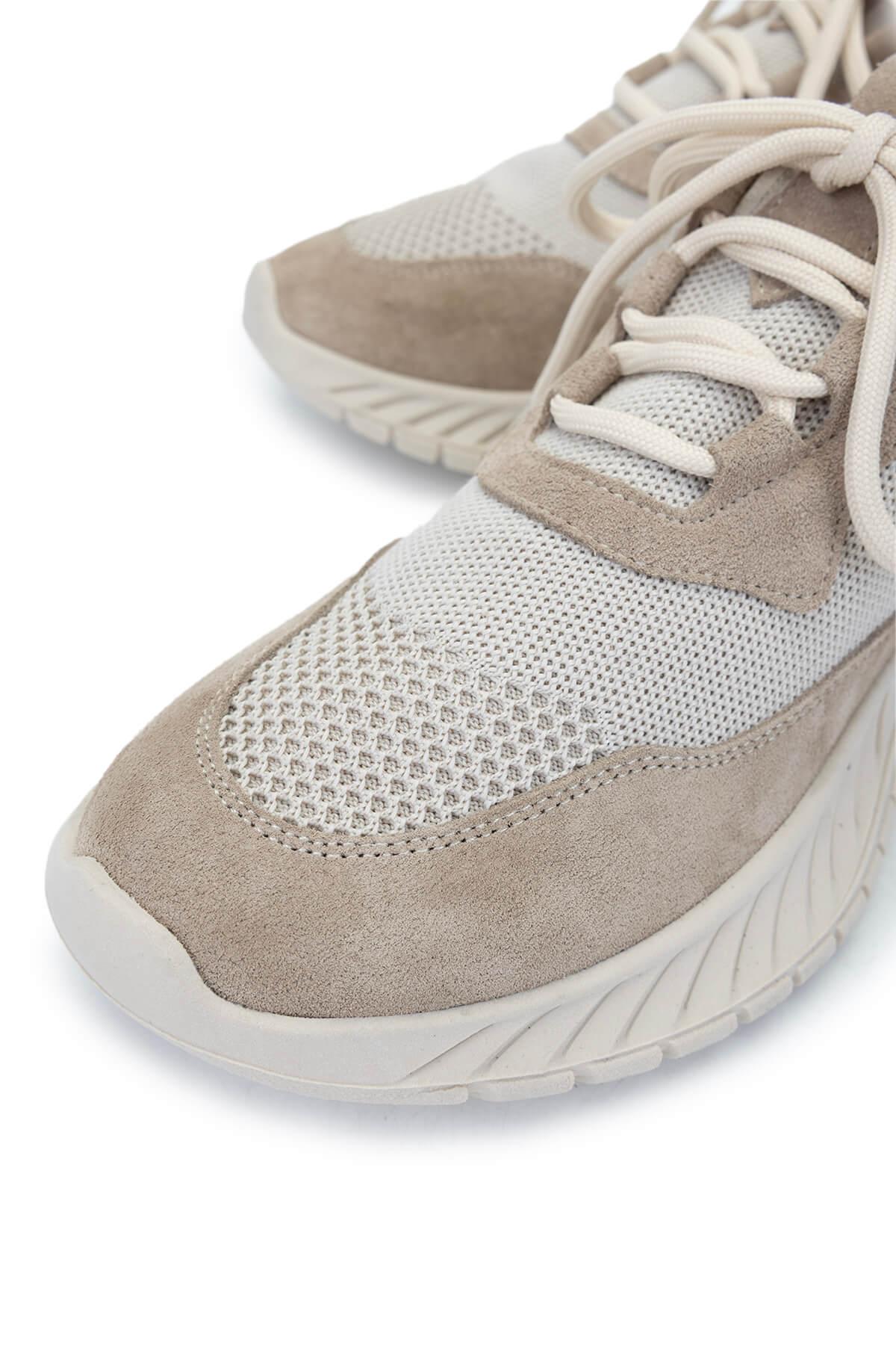 Tamer Tanca Kadın Deri & Tekstil Bej Süet Sneakers & Spor Ayakkabı