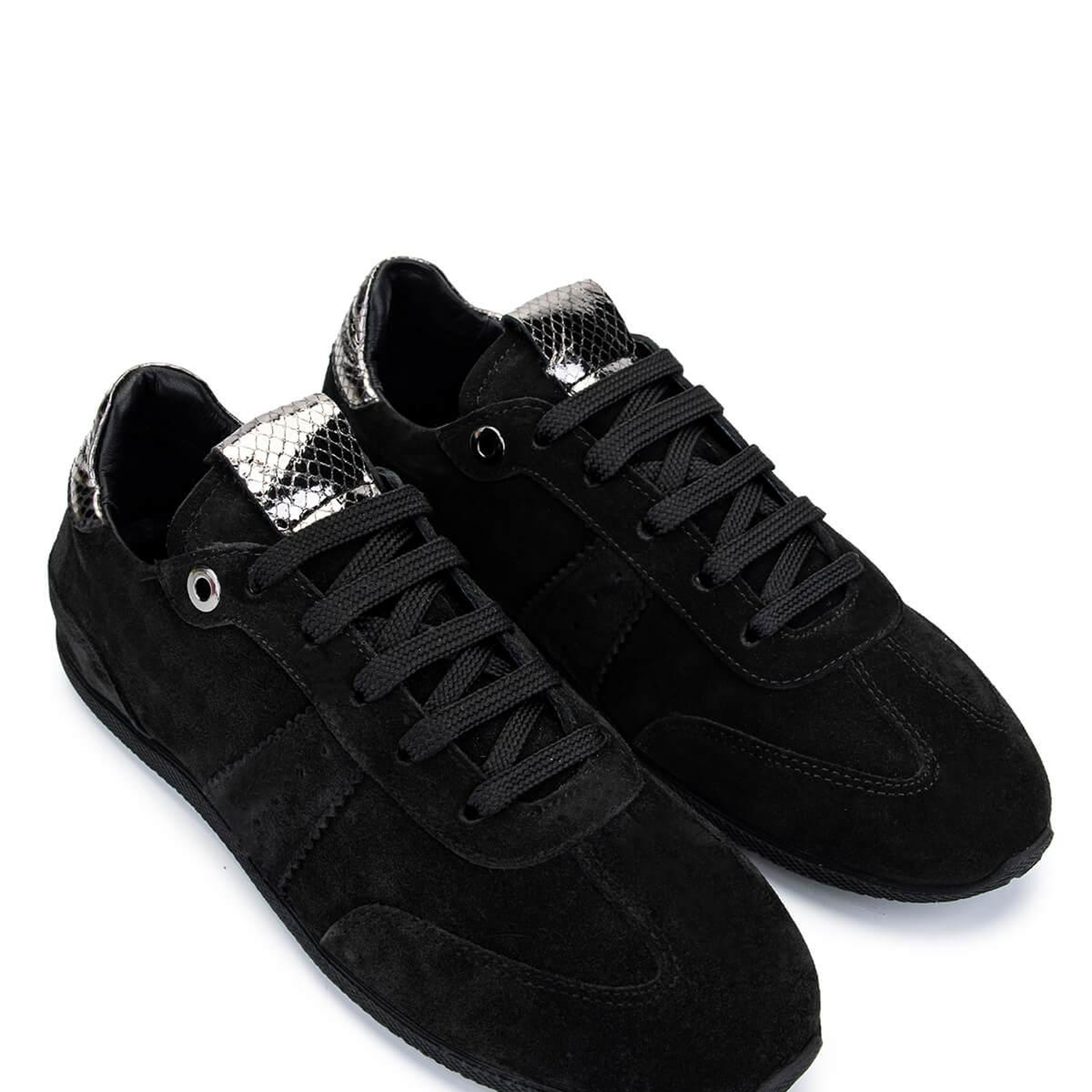 Tamer Tanca Kadın Hakiki Deri Siyah Süet Sneakers & Spor Ayakkabı