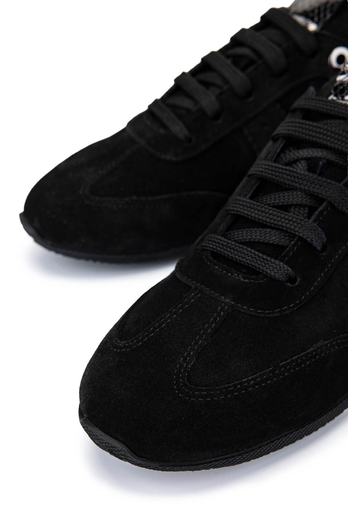 Tamer Tanca Kadın Hakiki Deri Siyah Süet Sneakers & Spor Ayakkabı