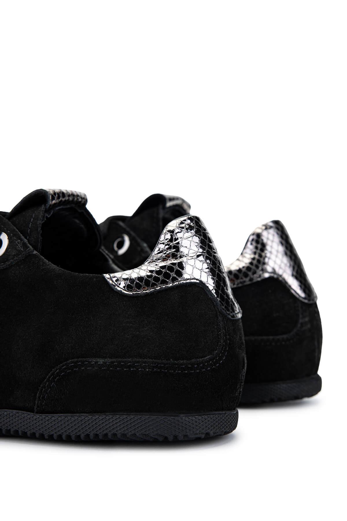 Tamer Tanca Kadın Hakiki Deri Siyah Süet Sneakers & Spor Ayakkabı