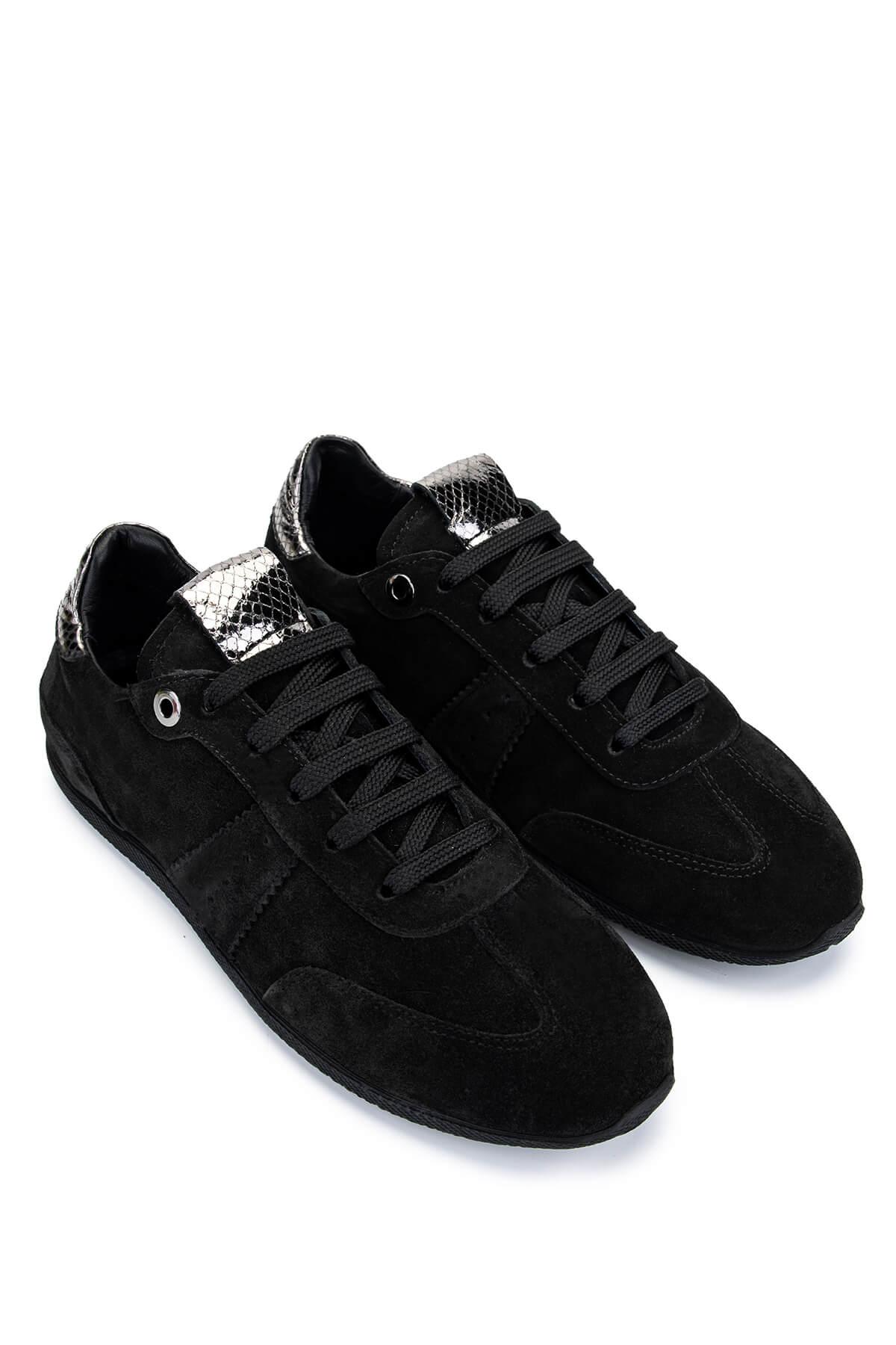 Tamer Tanca Kadın Hakiki Deri Siyah Süet Sneakers & Spor Ayakkabı