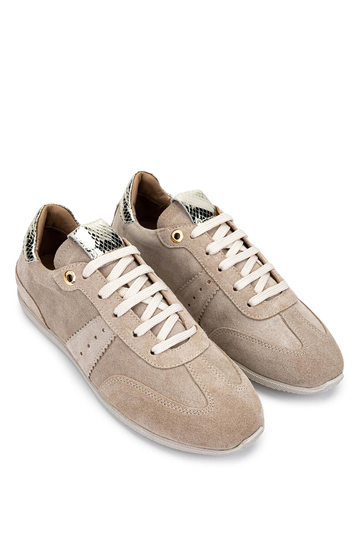 Tamer Tanca Kadın Hakiki Deri Bej Süet Sneakers & Spor Ayakkabı