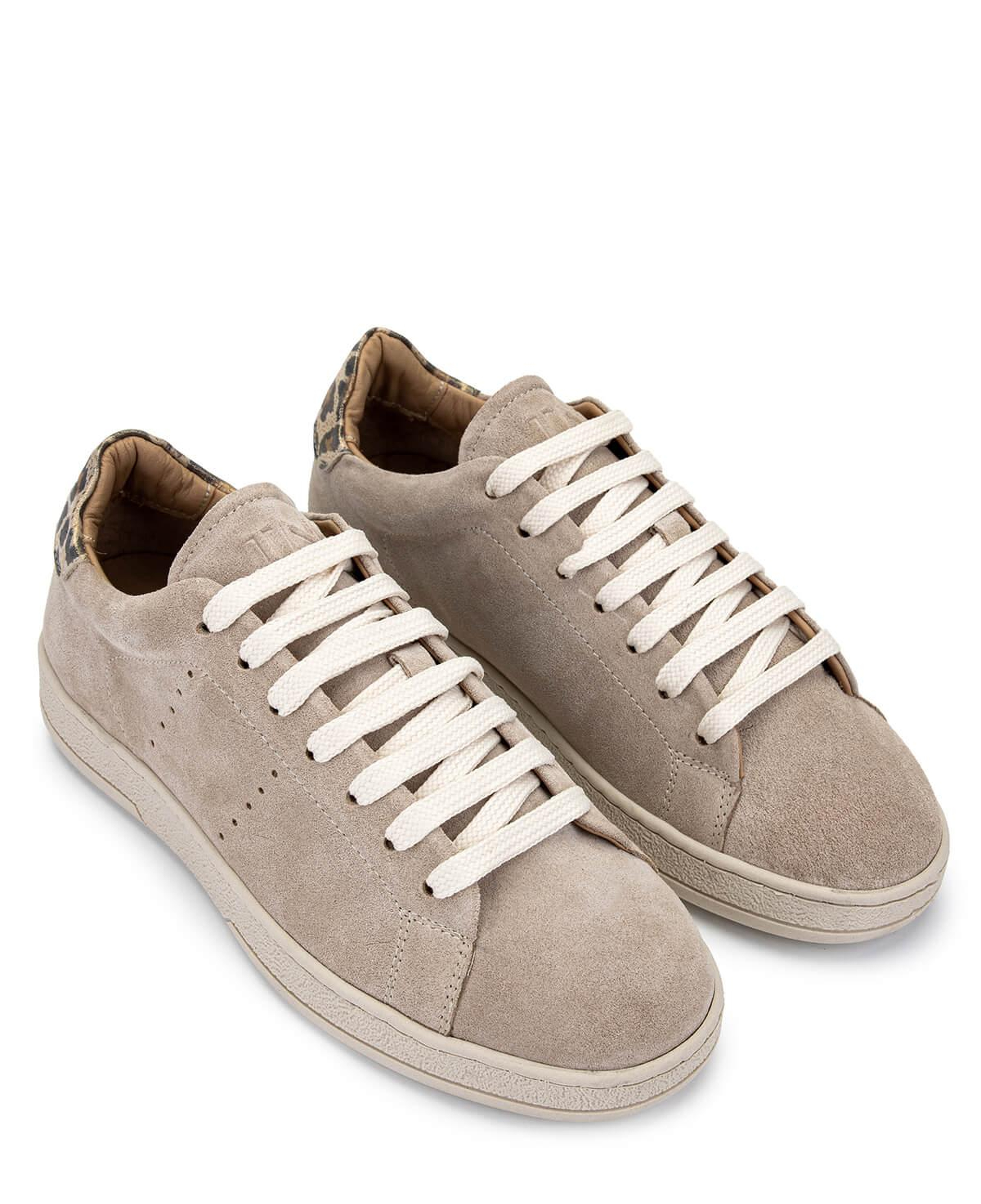 Tamer Tanca Kadın Hakiki Deri Bej Süet/Leopar Sneakers & Spor Ayakkabı
