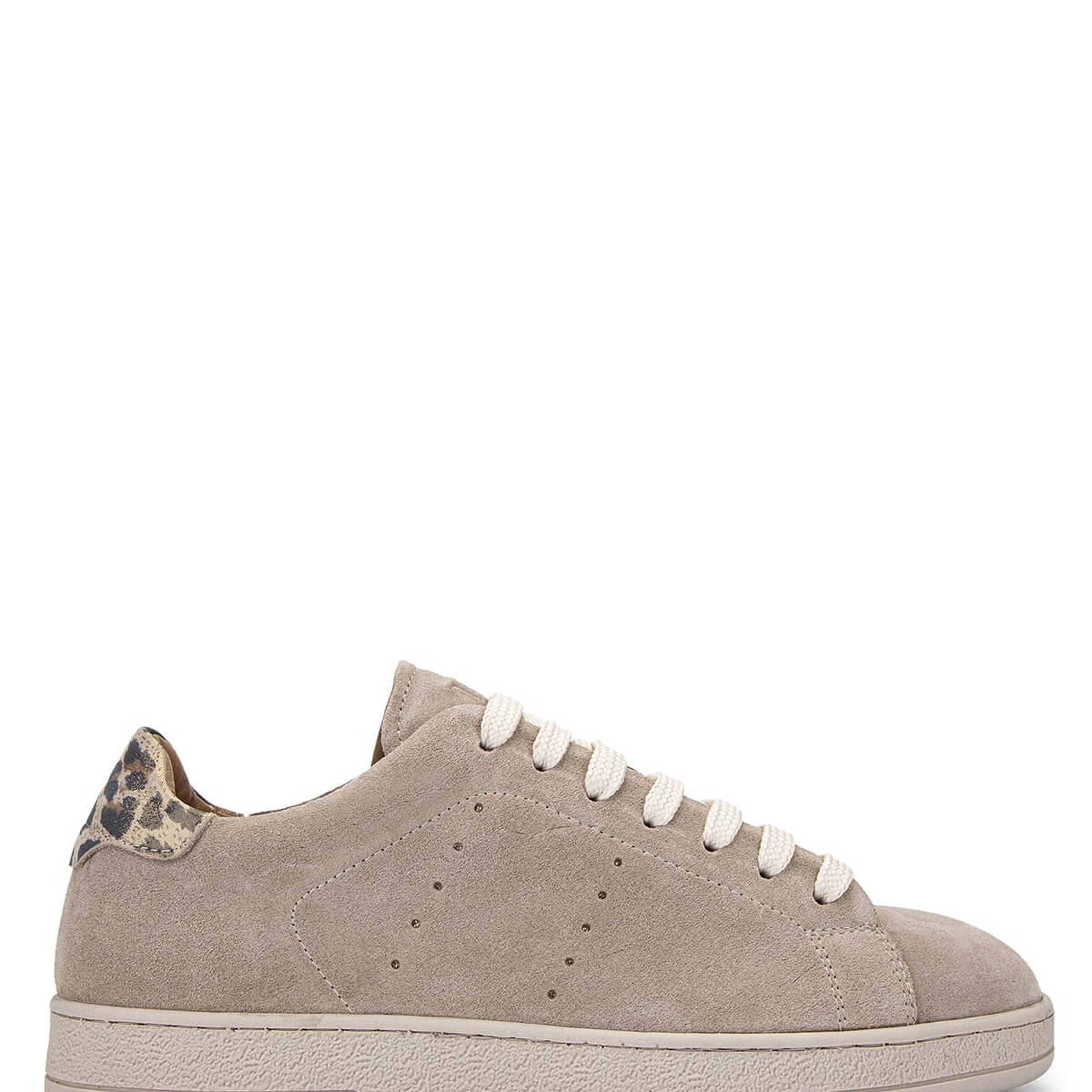 Tamer Tanca Kadın Hakiki Deri Bej Süet/Leopar Sneakers & Spor Ayakkabı