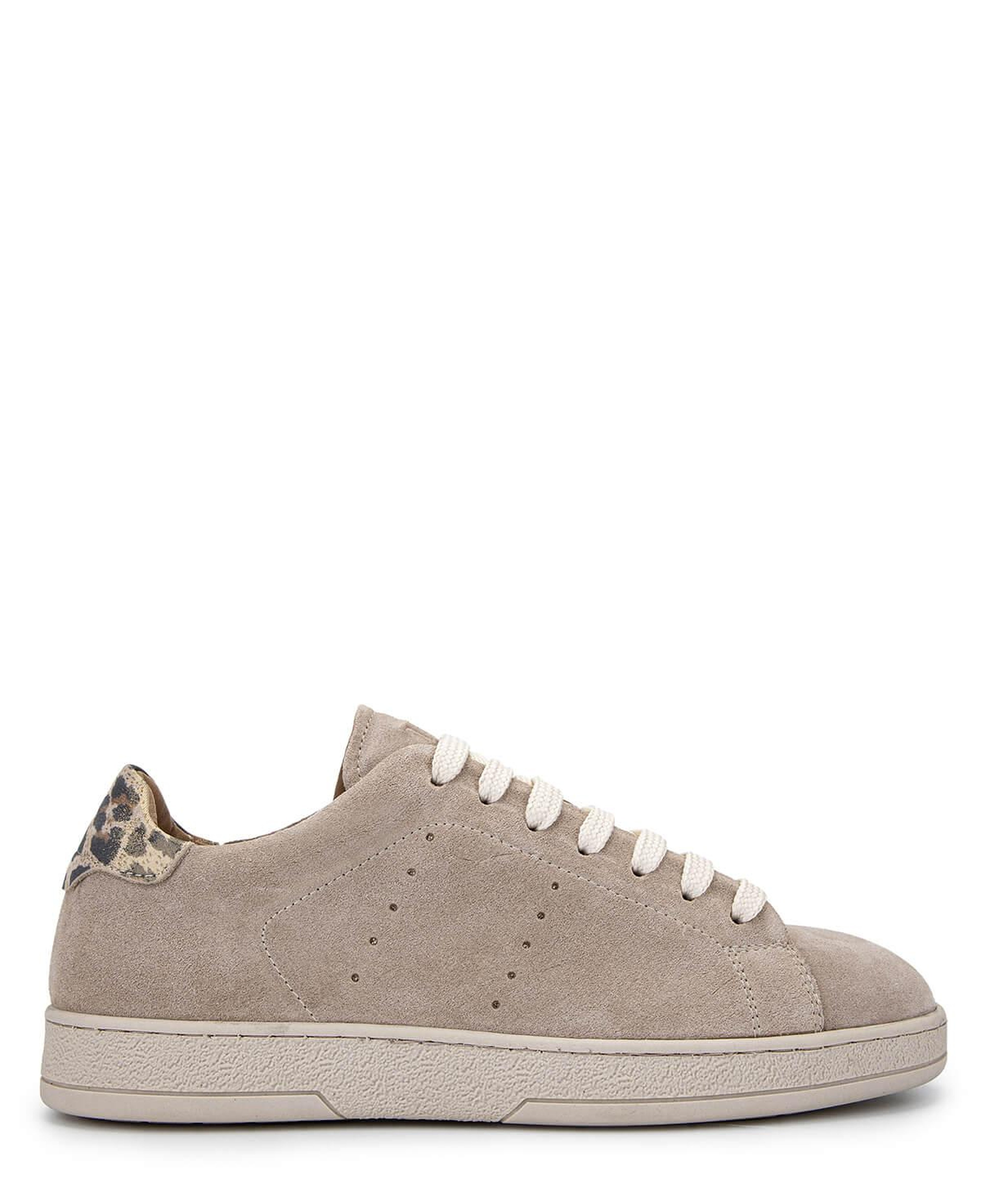 Tamer Tanca Kadın Hakiki Deri Bej Süet/Leopar Sneakers & Spor Ayakkabı