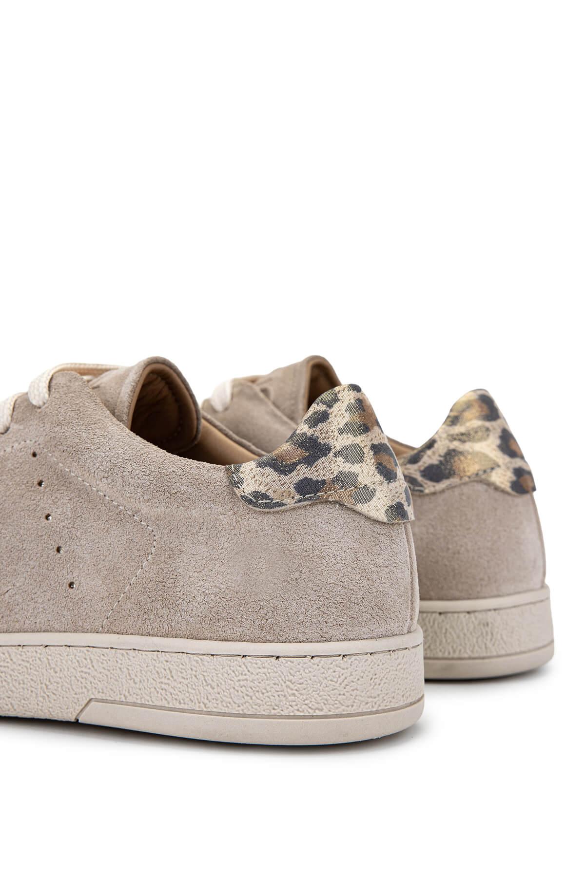 Tamer Tanca Kadın Hakiki Deri Bej Süet/Leopar Sneakers & Spor Ayakkabı