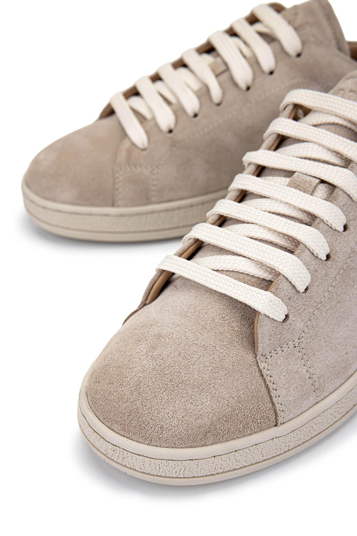 Tamer Tanca Kadın Hakiki Deri Bej Süet/Leopar Sneakers & Spor Ayakkabı