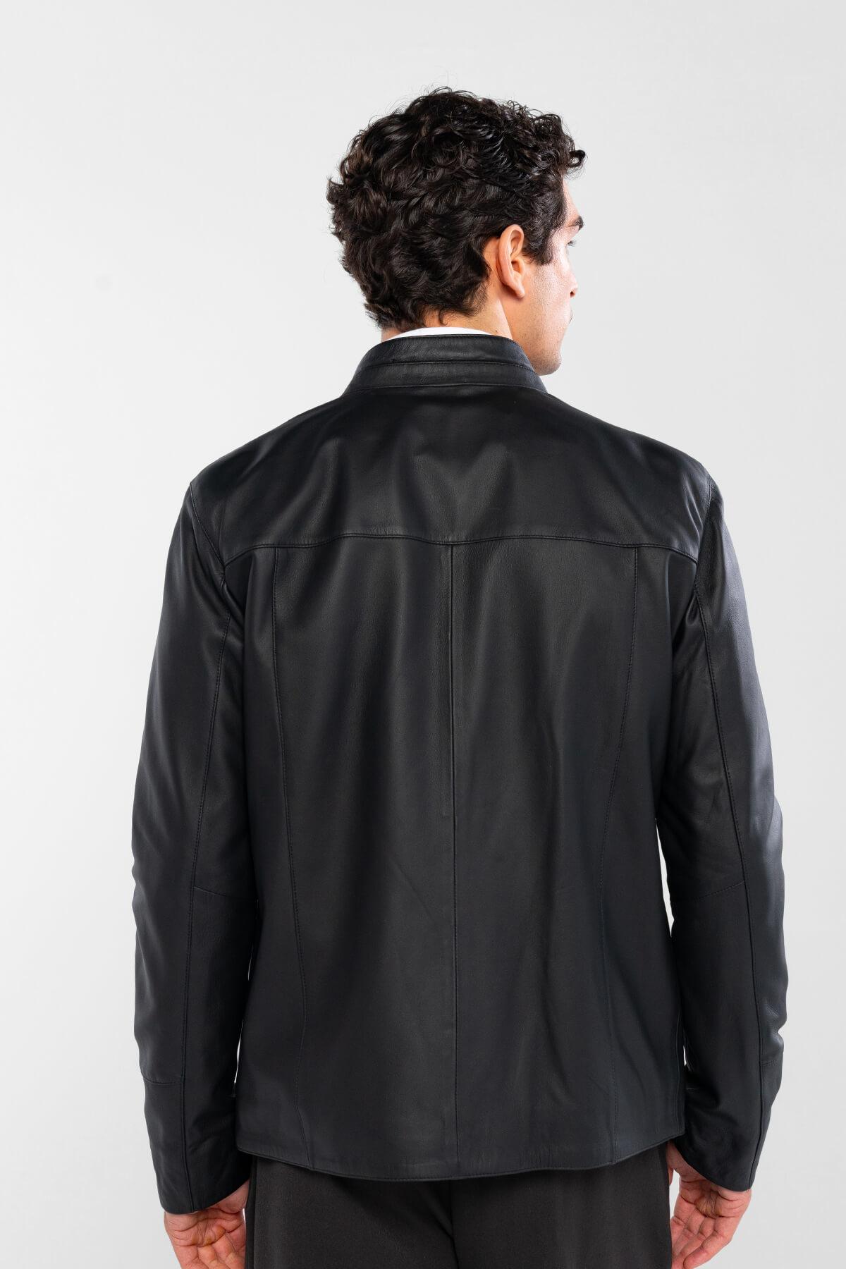 Tamer Tanca Erkek Hakiki Deri Siyah Deri Mont