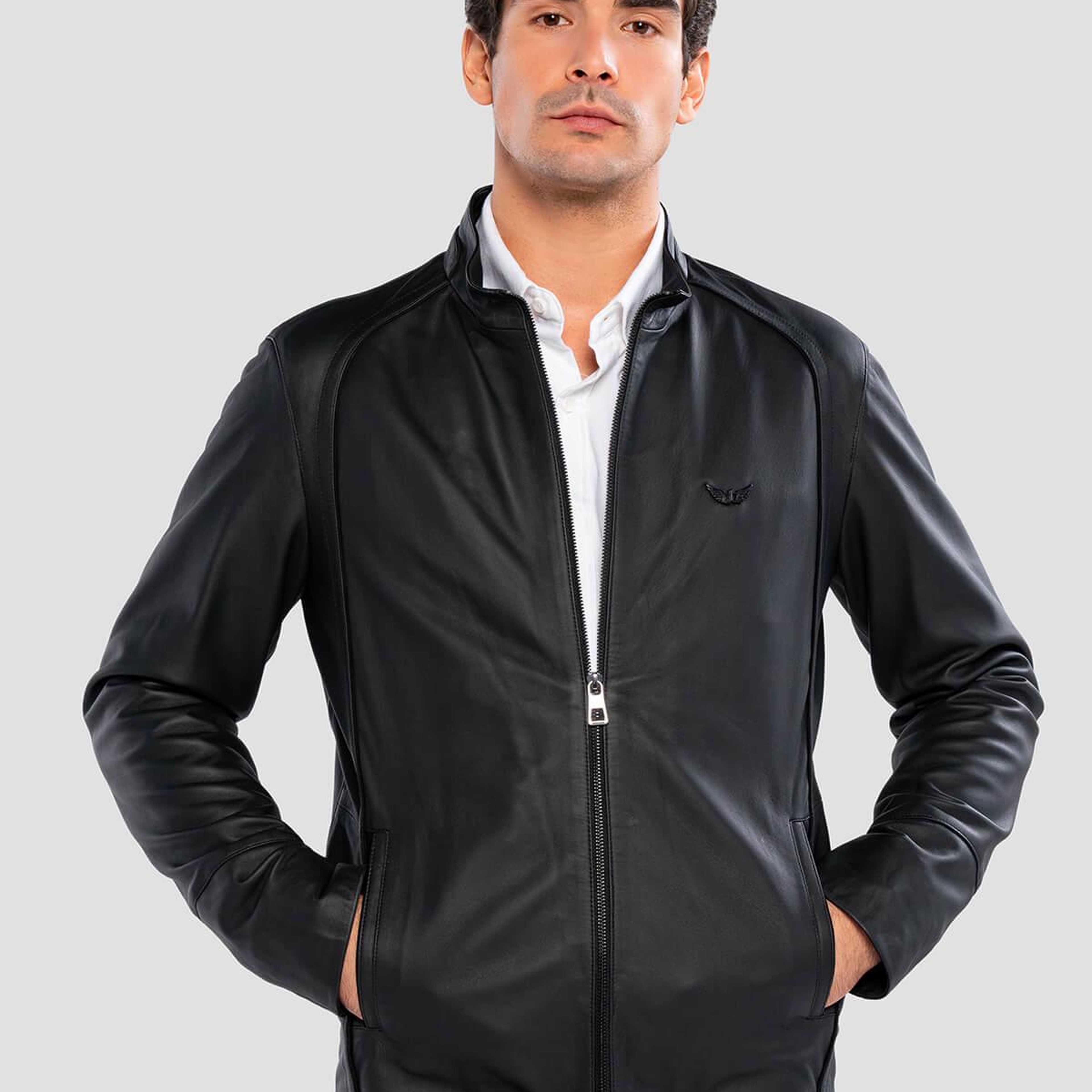 Tamer Tanca Erkek Hakiki Deri Siyah Deri Mont