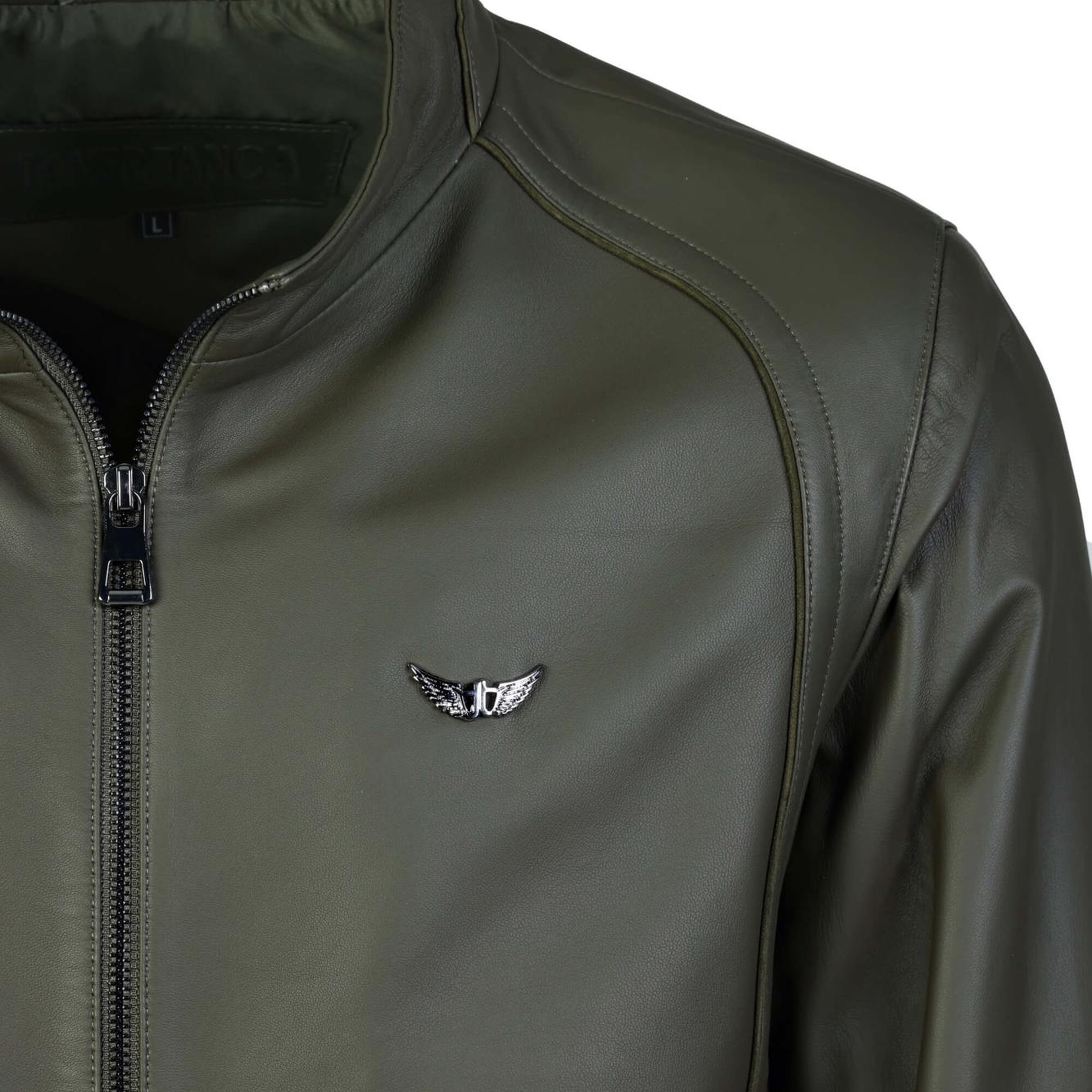 Tamer Tanca Erkek Hakiki Deri Yeşil Deri Mont