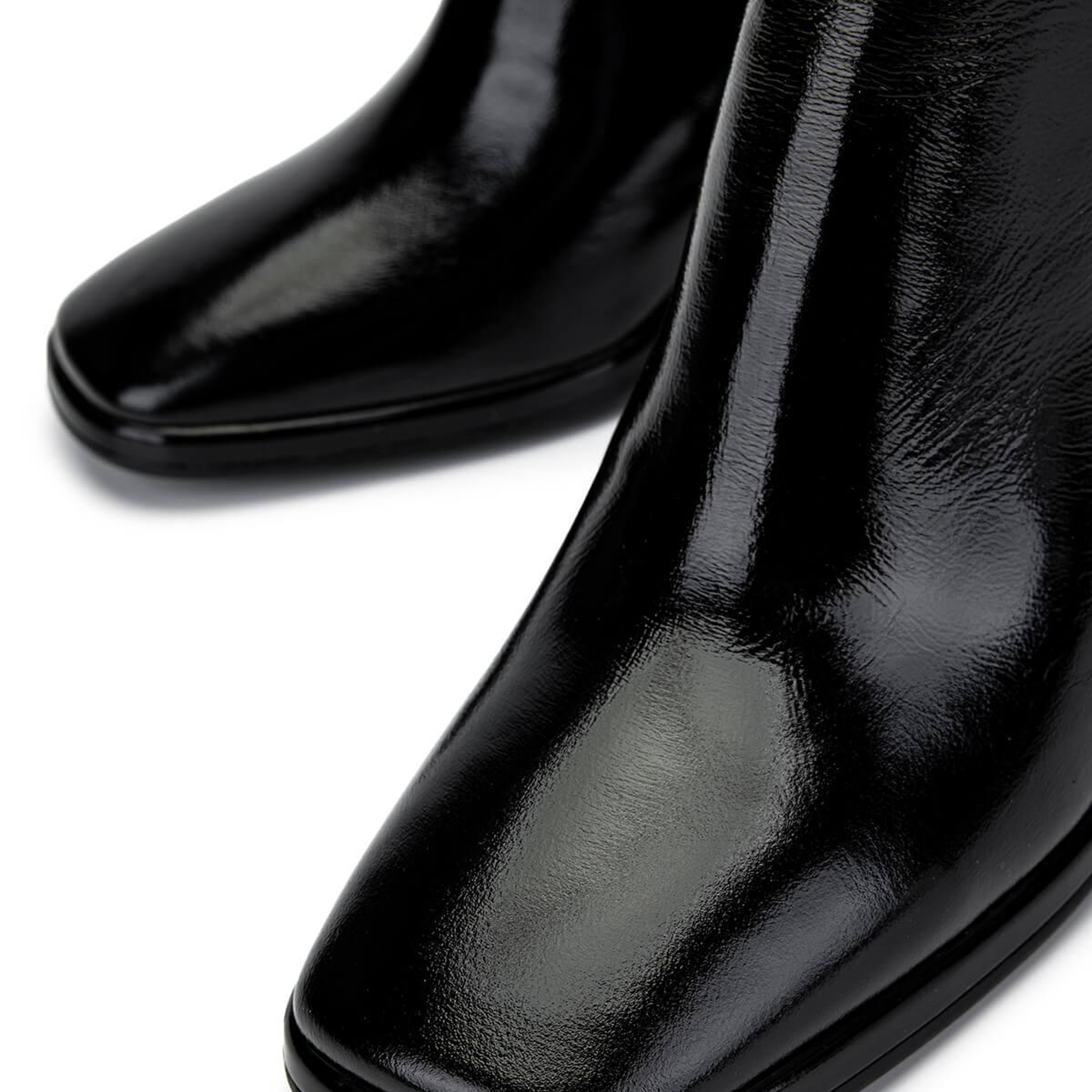 Tamer Tanca Kadın Hakiki Deri Siyah Rugan Topuklu Bot