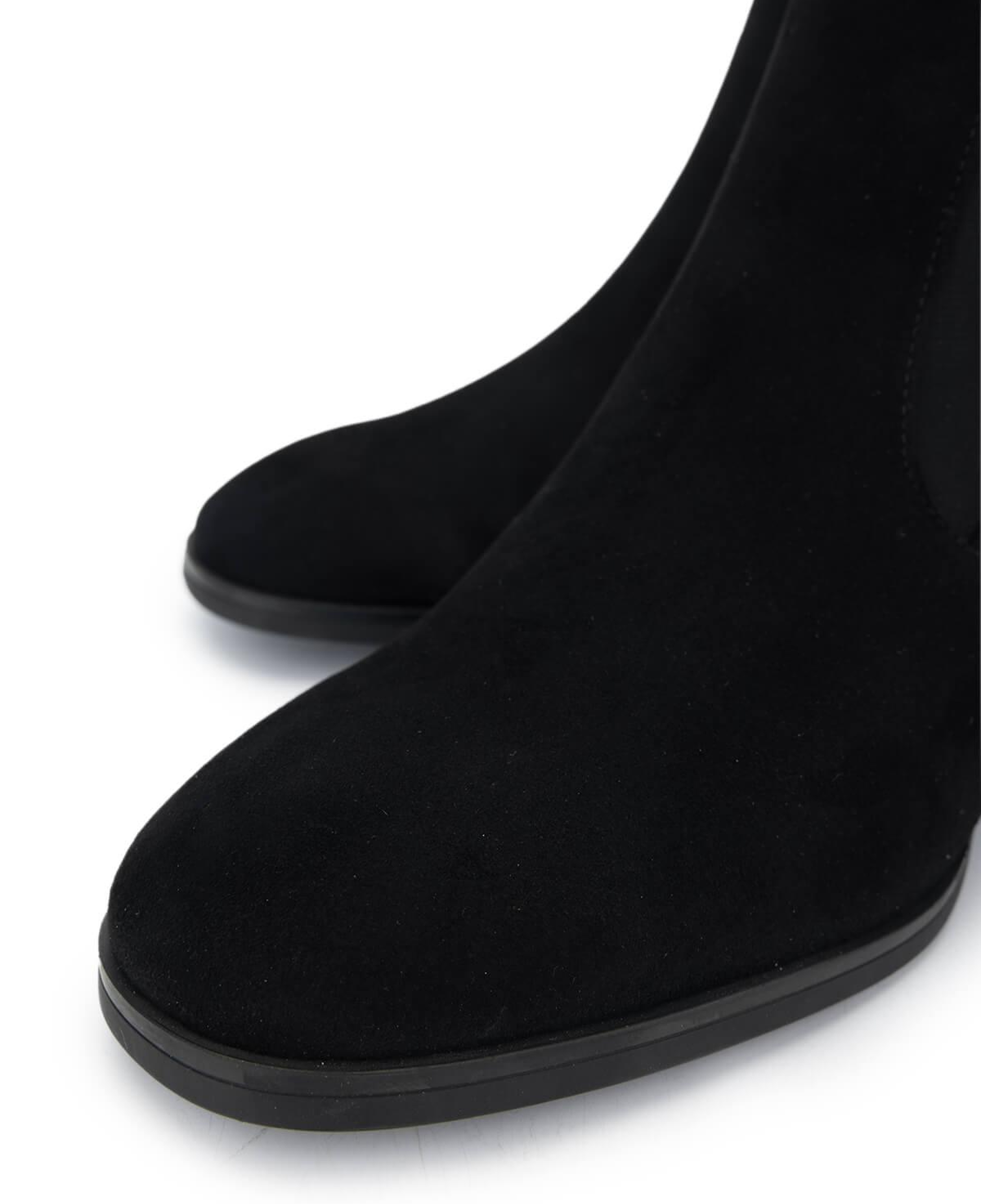 Tamer Tanca Kadın Hakiki Deri Siyah Süet Topuklu Bot