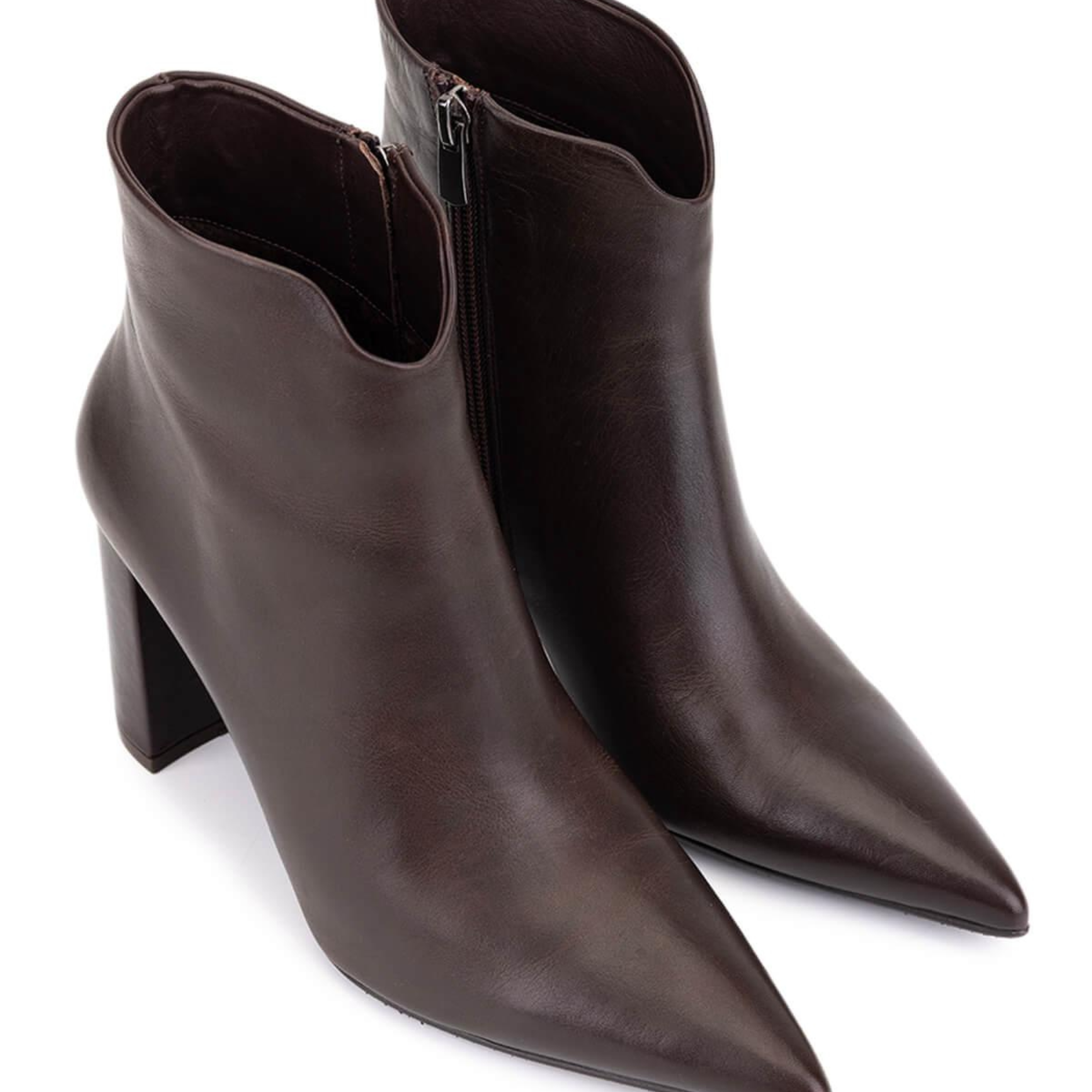 Tamer Tanca Kadın Hakiki Deri Kahverengi Topuklu Bot