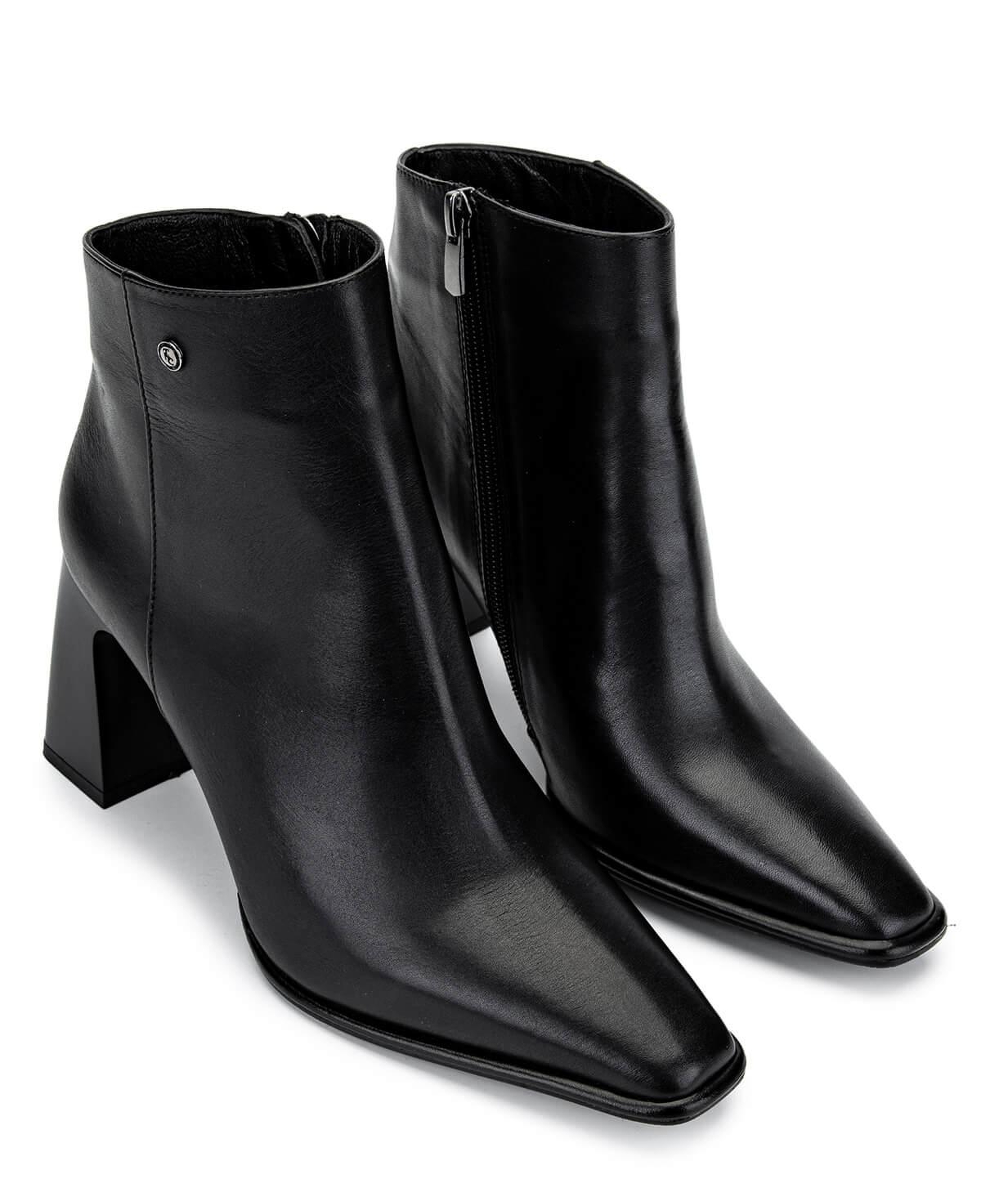 Tamer Tanca Kadın Hakiki Deri Siyah Deri Topuklu Bot