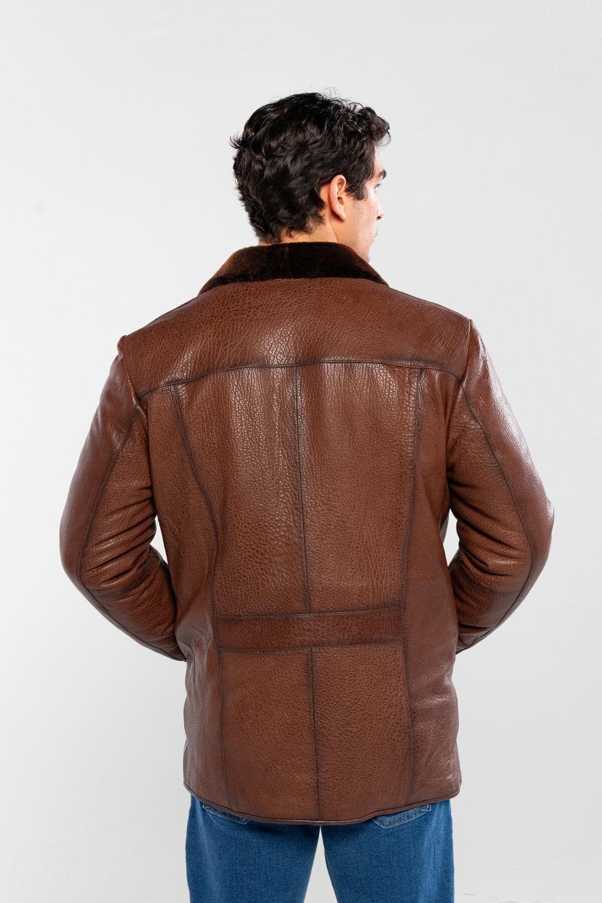 Tamer Tanca Erkek Hakiki Deri Kahverengi Deri Mont