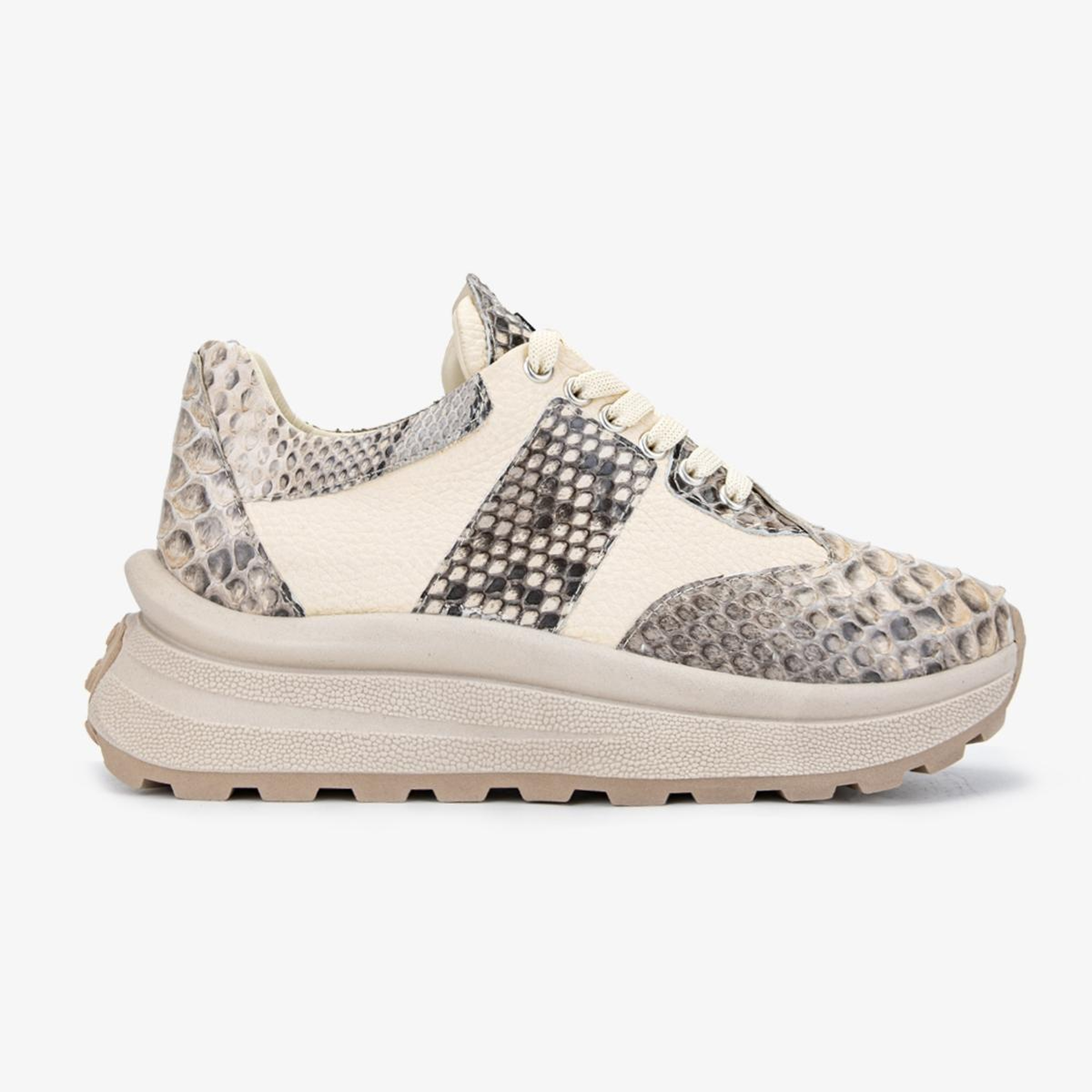 Valmenti Kadın Hakiki Deri Bej Sneakers & Spor Ayakkabı