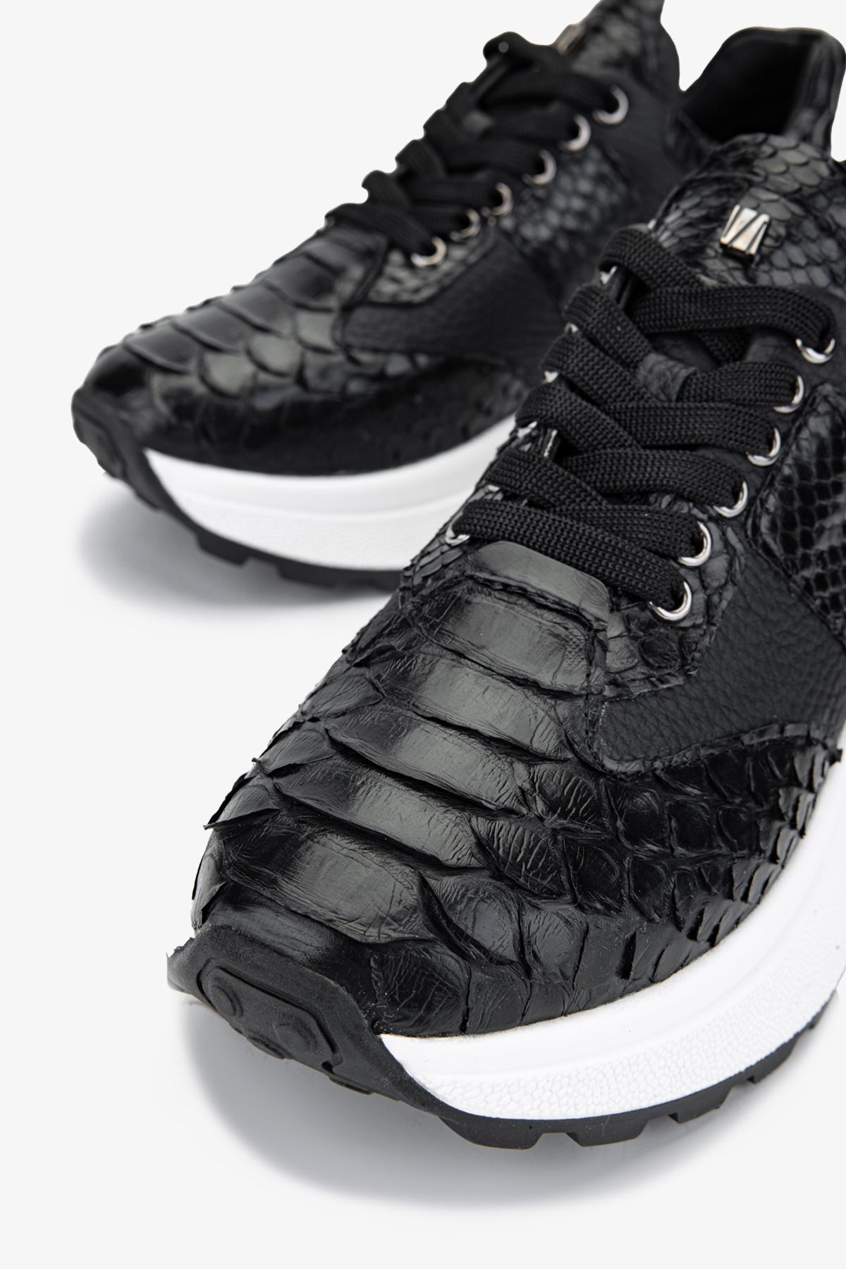 Valmenti Kadın Hakiki Deri Siyah Sneakers & Spor Ayakkabı