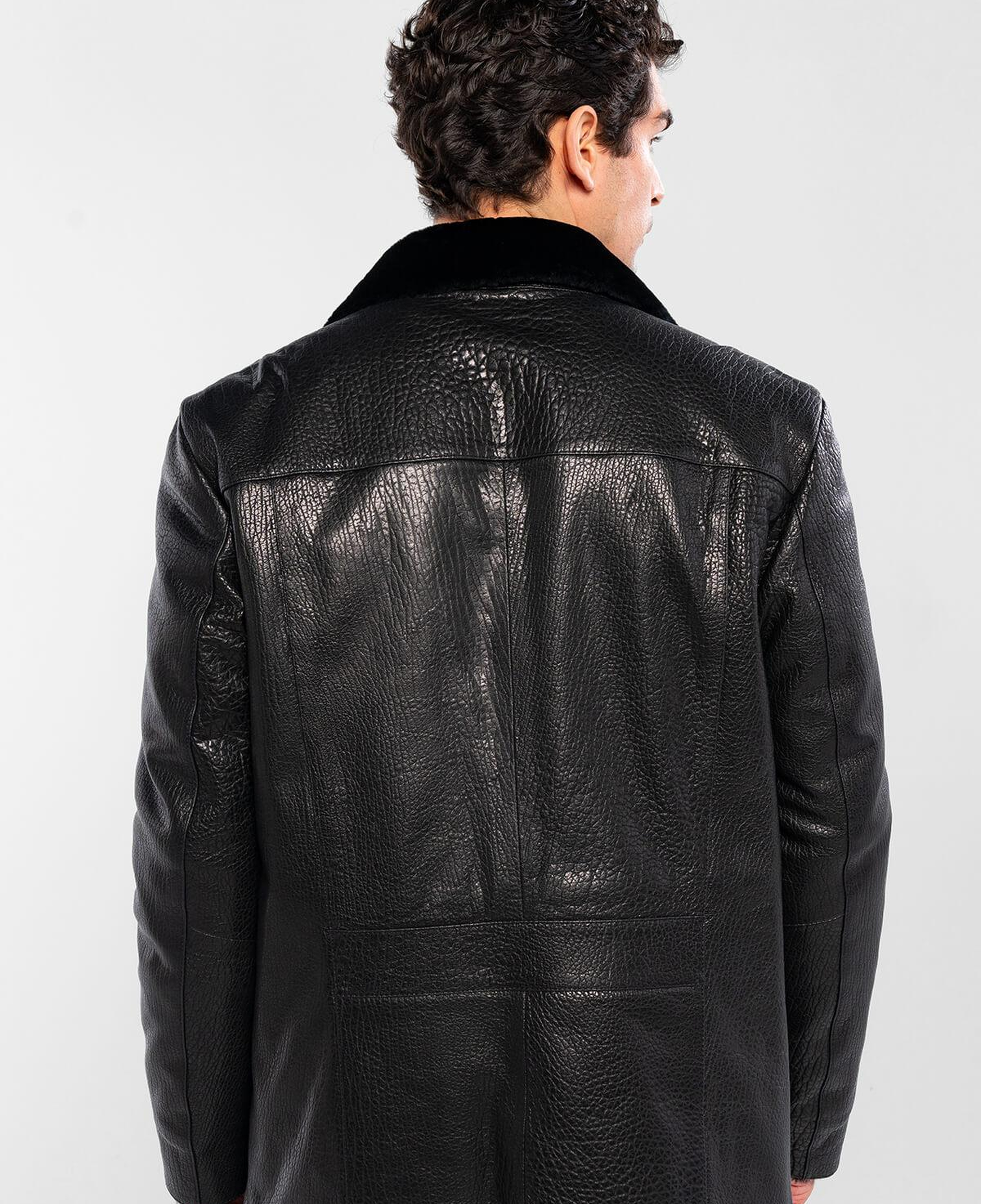 Tamer Tanca Erkek Hakiki Deri Siyah Jumbo Deri Mont