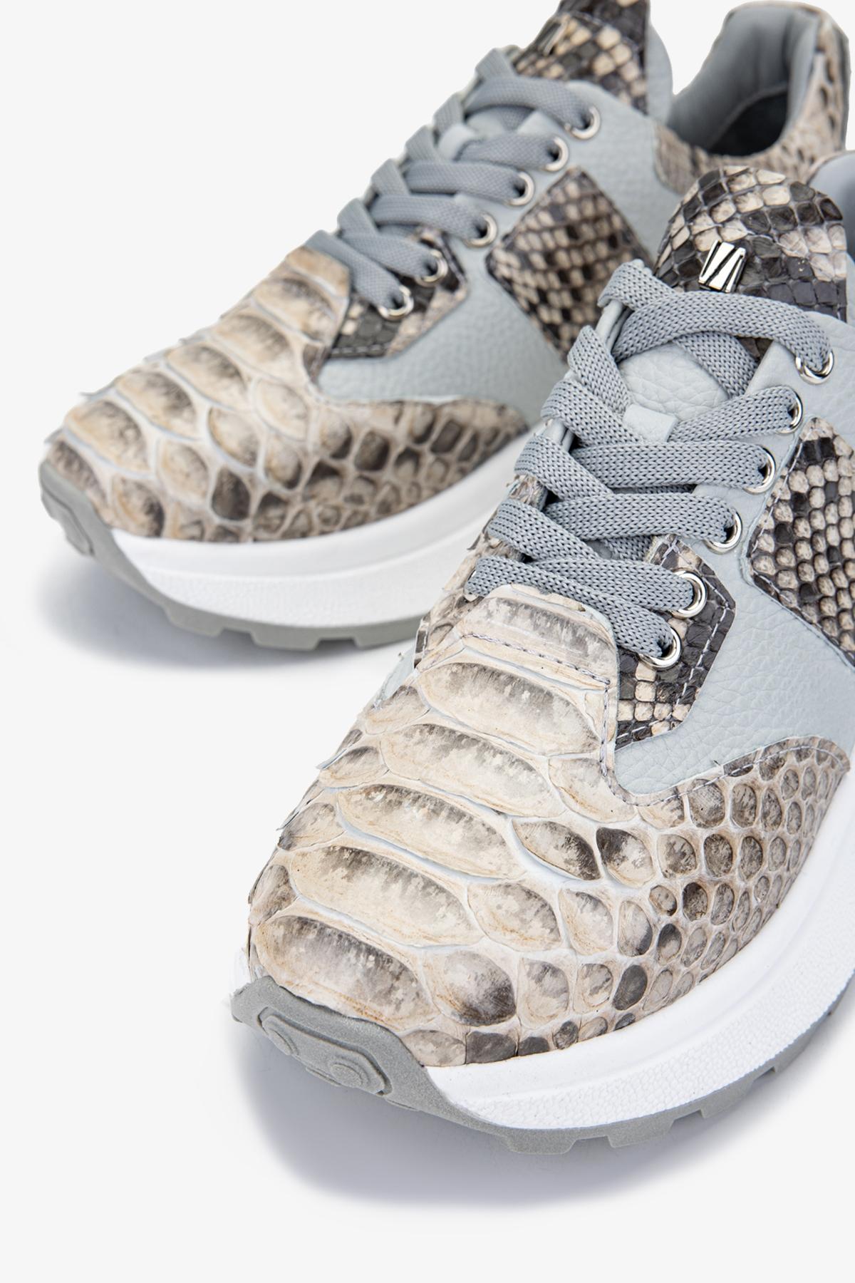 Valmenti Kadın Hakiki Deri Gri Sneakers & Spor Ayakkabı