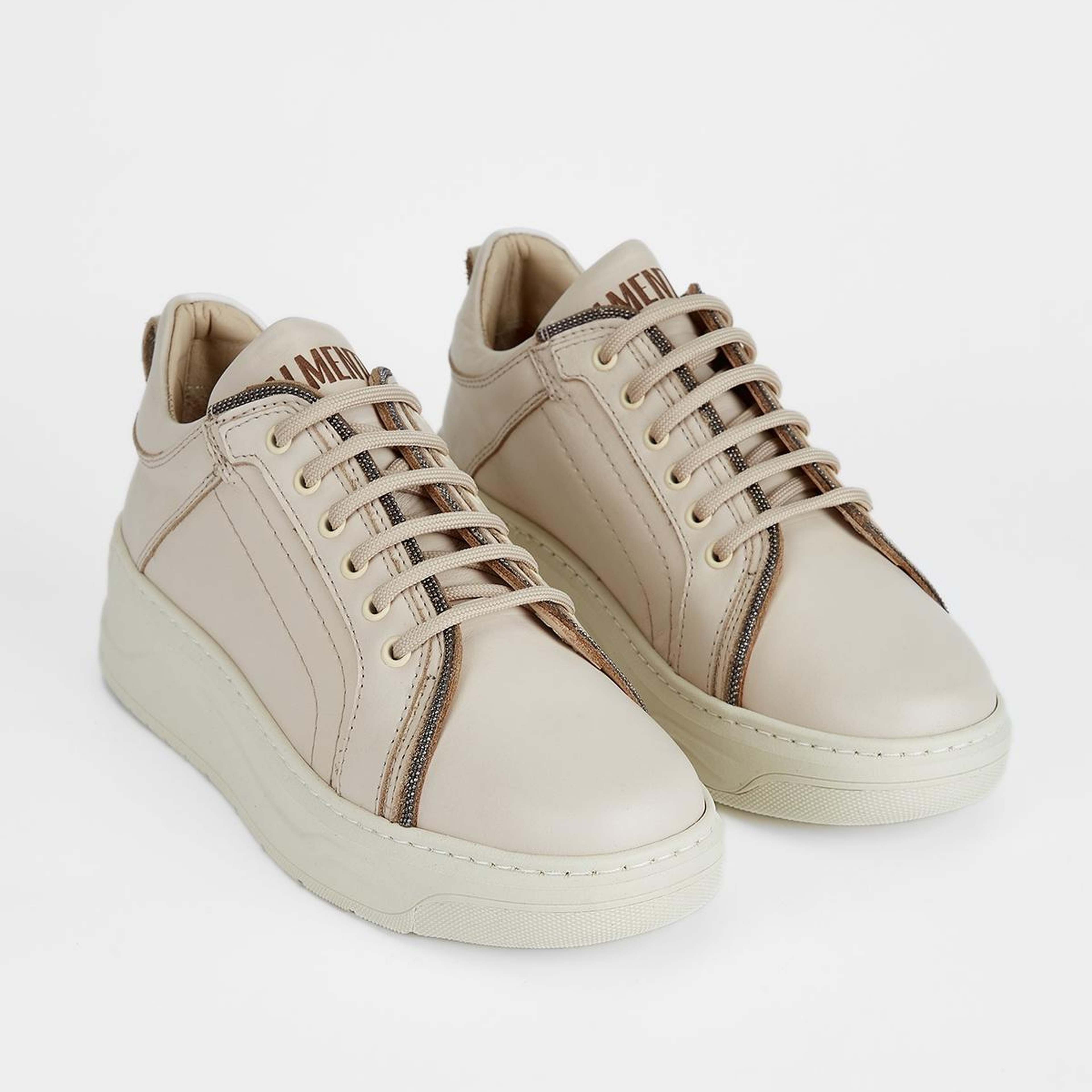 Valmenti Kadın Hakiki Deri Bej Sneakers & Spor Ayakkabı