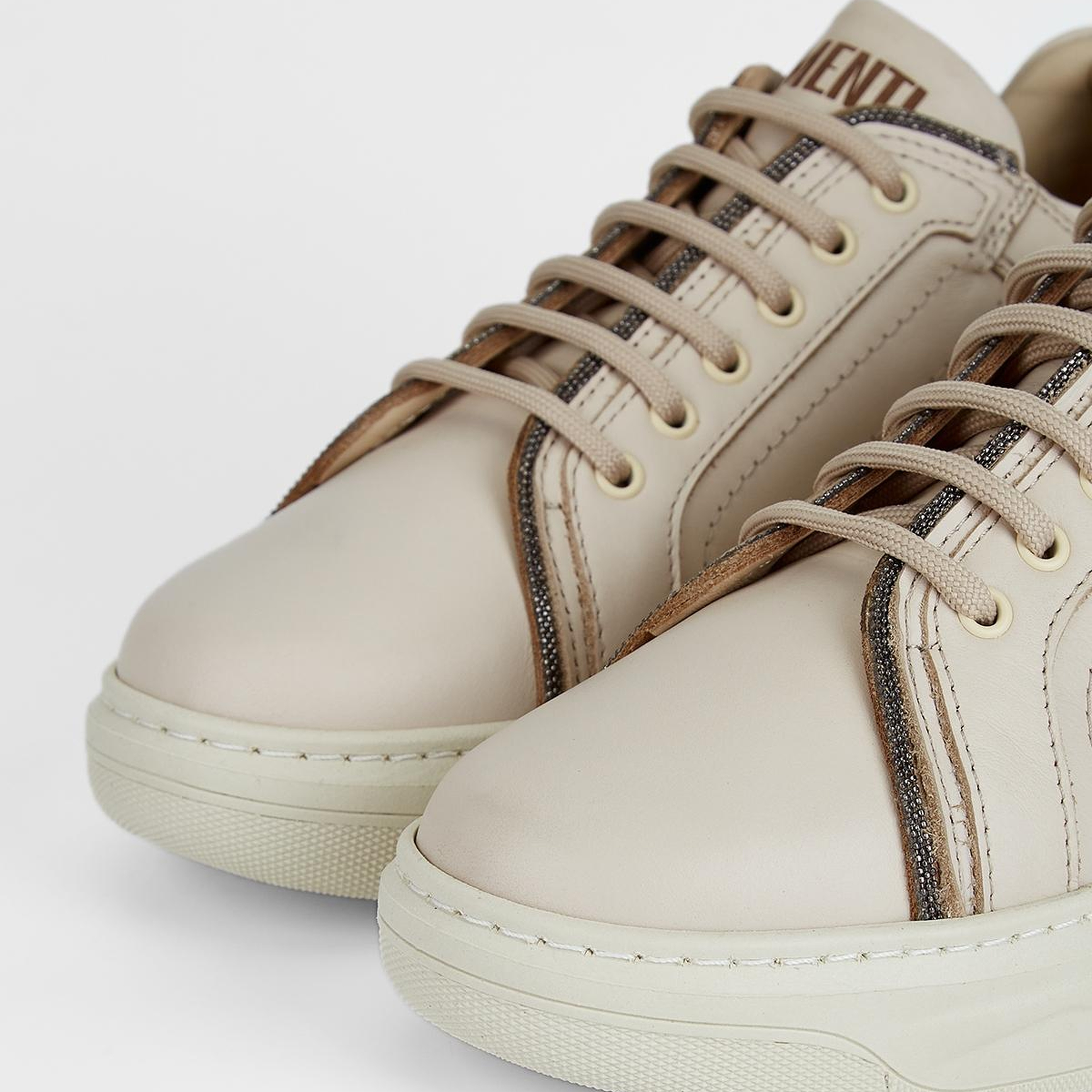 Valmenti Kadın Hakiki Deri Bej Sneakers & Spor Ayakkabı