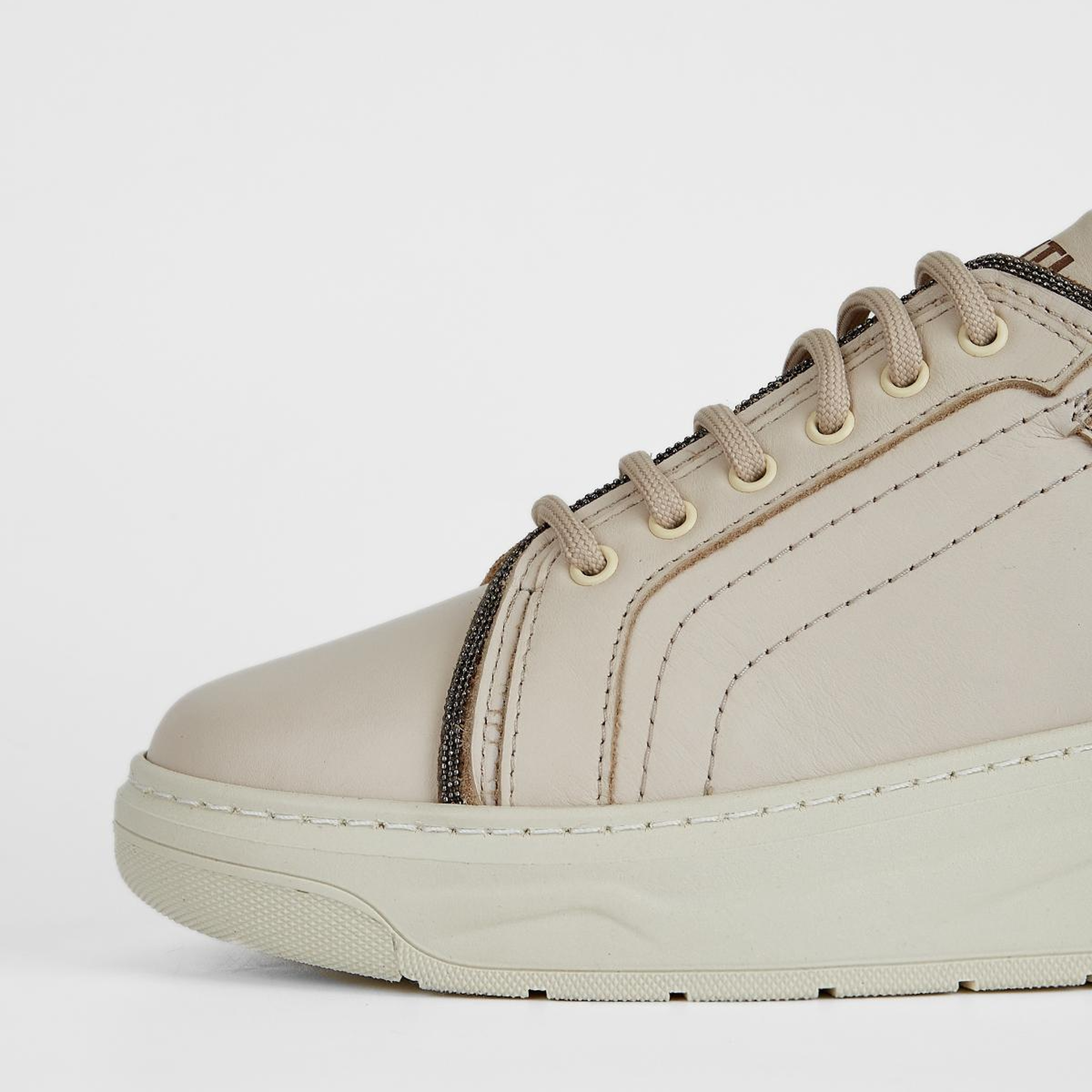 Valmenti Kadın Hakiki Deri Bej Sneakers & Spor Ayakkabı