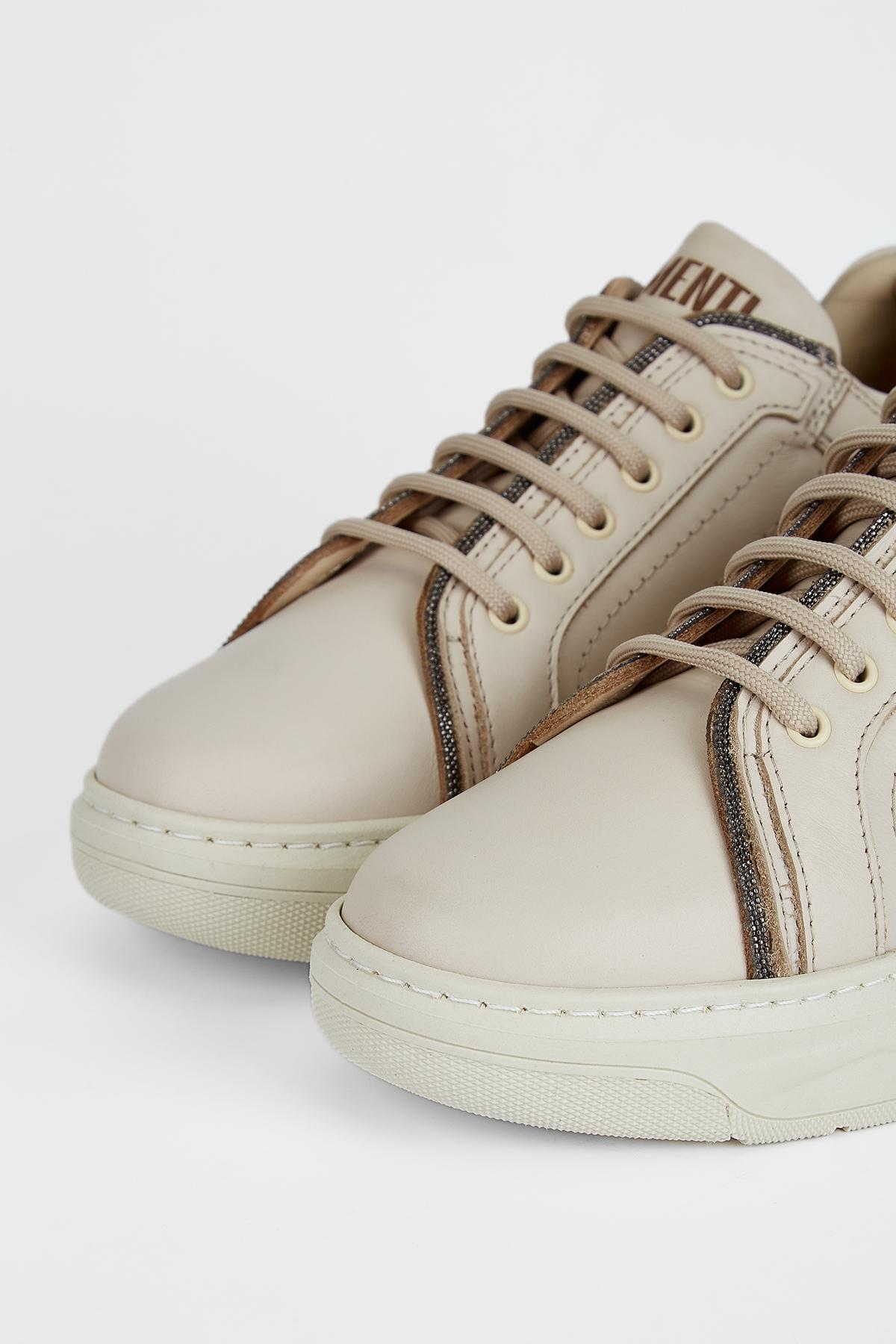 Valmenti Kadın Hakiki Deri Bej Sneakers & Spor Ayakkabı