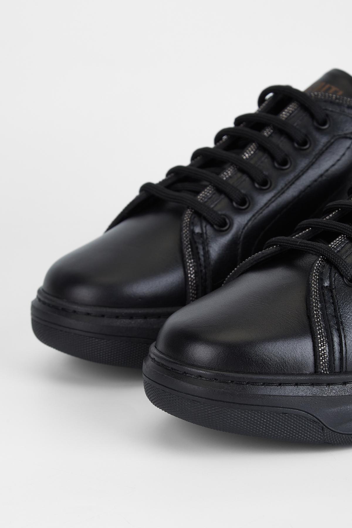 Valmenti Kadın Hakiki Deri Siyah Sneakers & Spor Ayakkabı