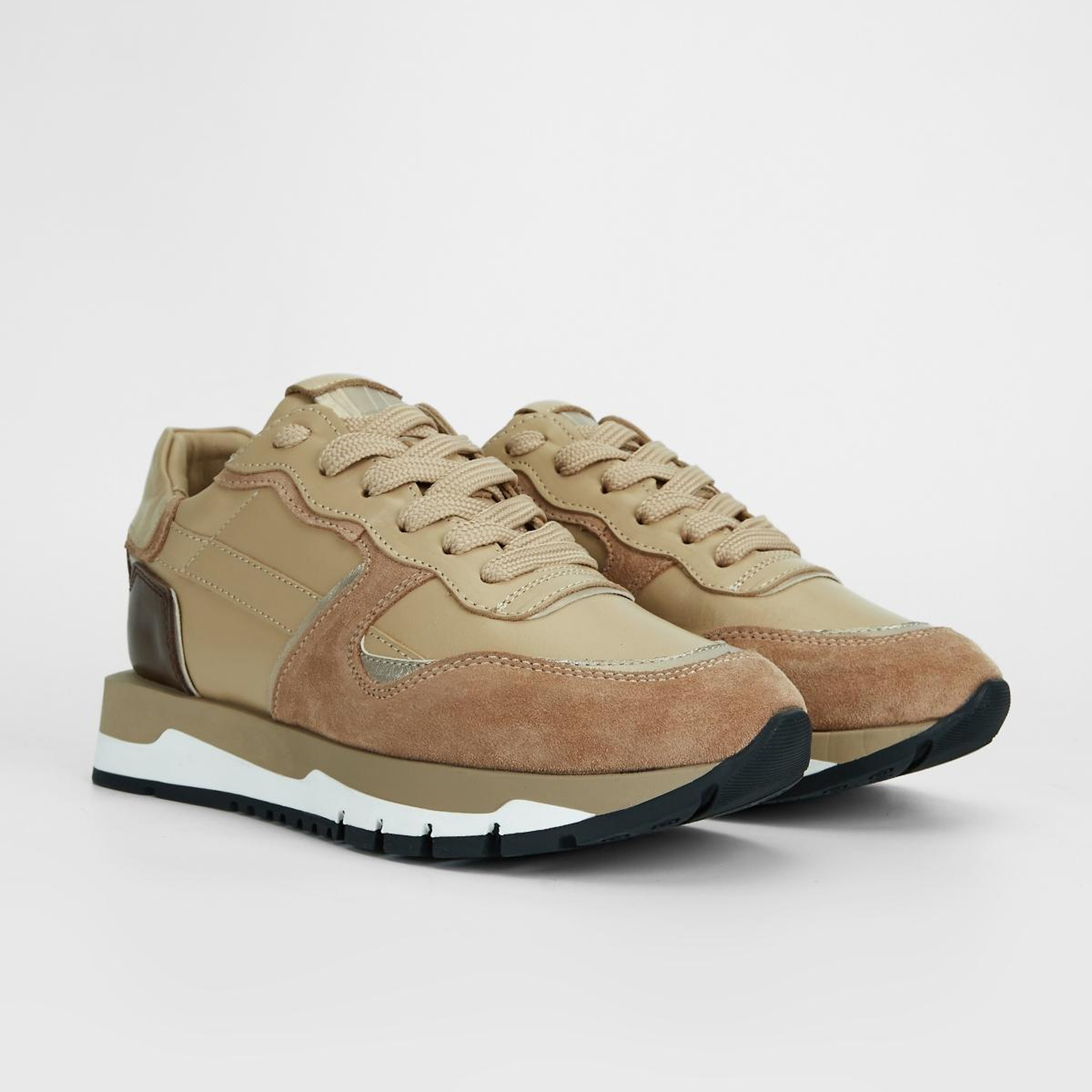 Valmenti Kadın Hakiki Deri Bej Sneakers & Spor Ayakkabı