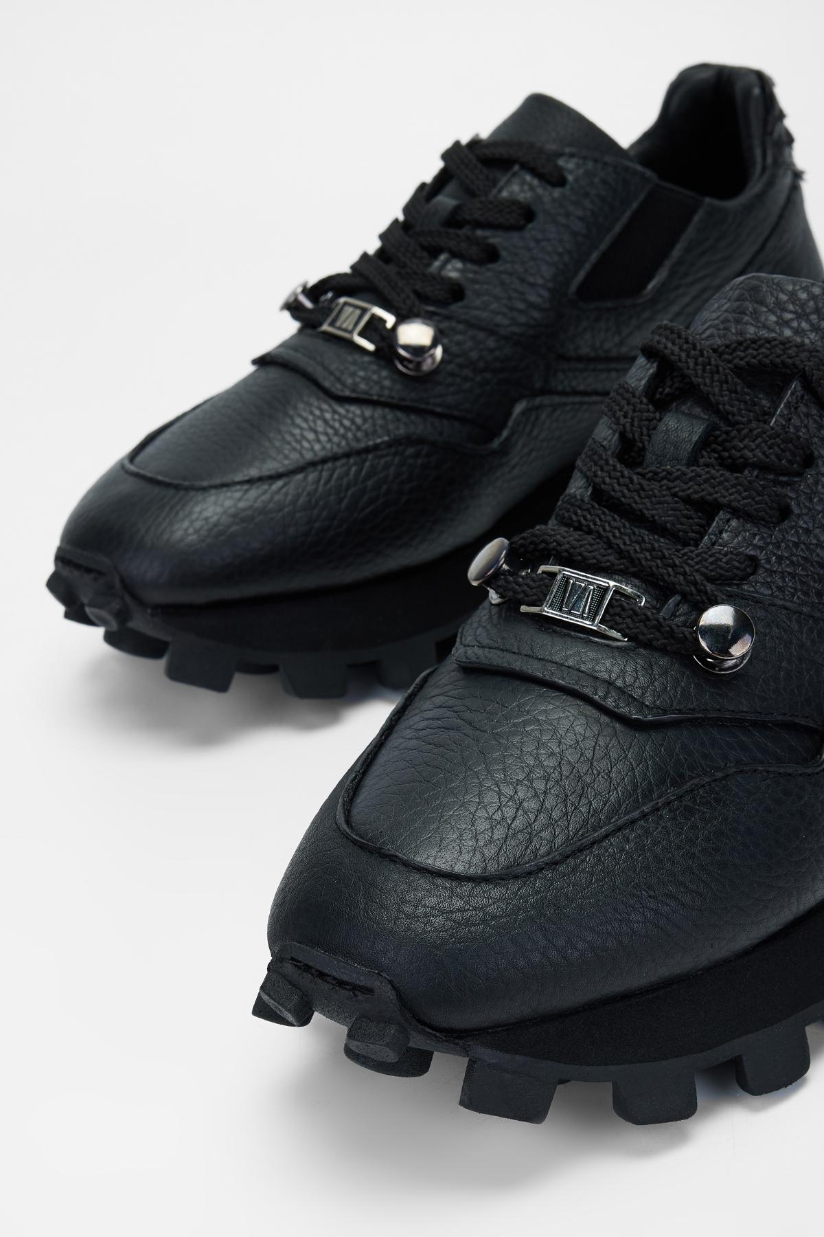 Valmenti Kadın Hakiki Deri Siyah Floter Sneakers & Spor Ayakkabı