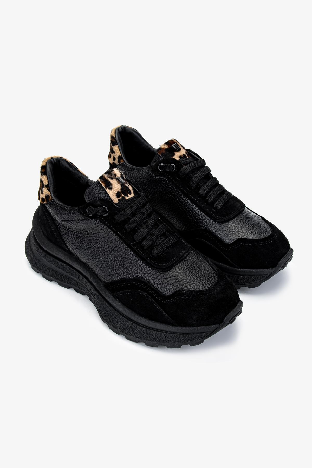 Valmenti Kadın Hakiki Deri Siyah Floter Sneakers & Spor Ayakkabı